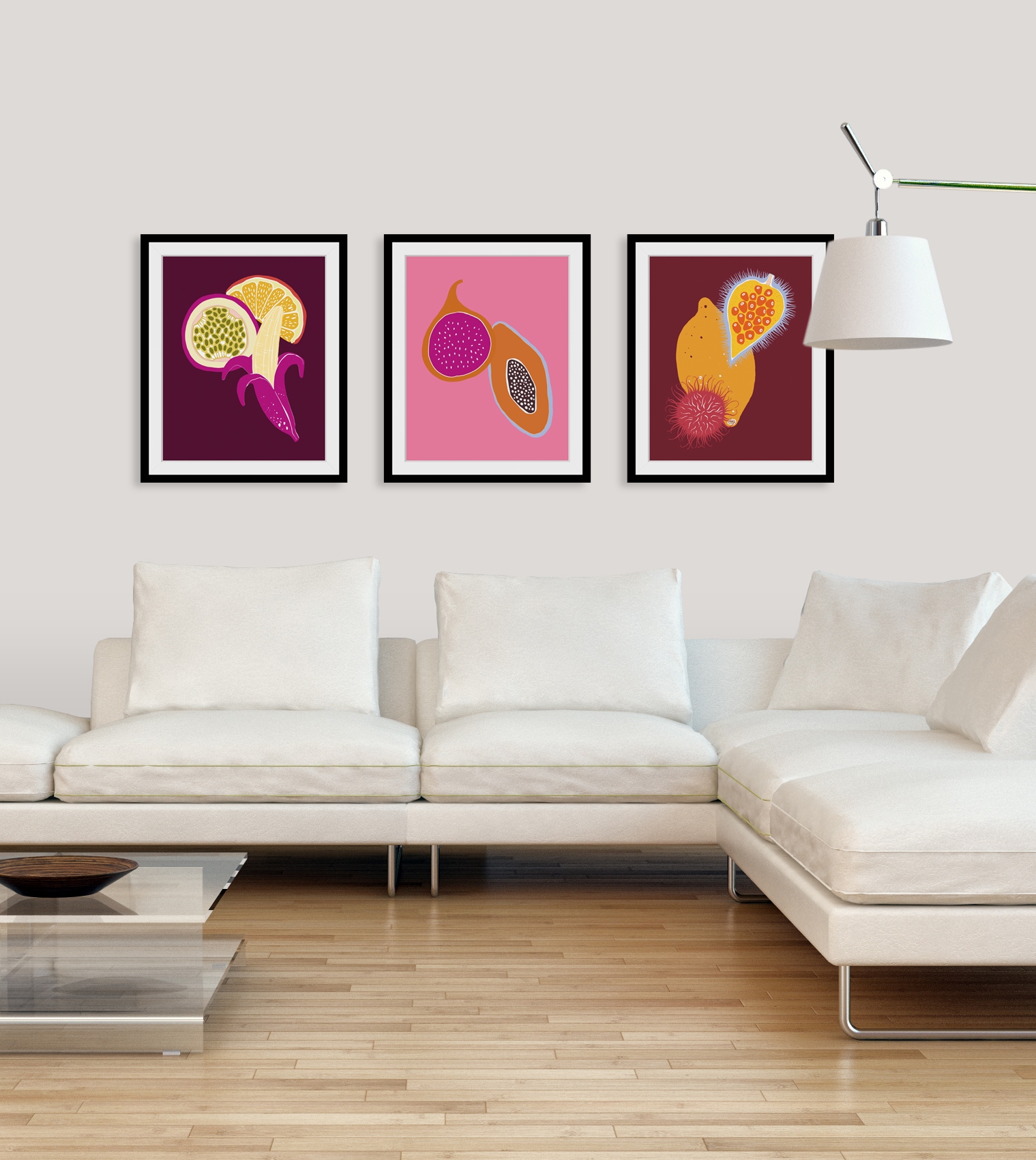 queence Bild »Constantin«, Obst-Obst Bilder-Kunst-Lebensmittel-Orange, HD Premium Poster-Druck inkl. Holzrahmen