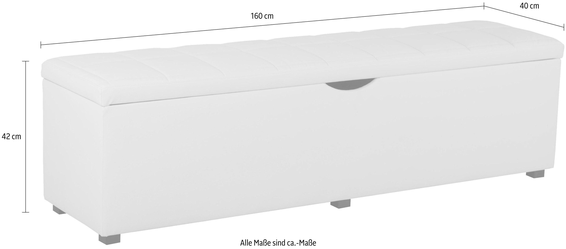 Places of Style Hockerbank »Checked«, mit Stauraum, Breite 120 cm und 160 cm, als Bettbank geeignet