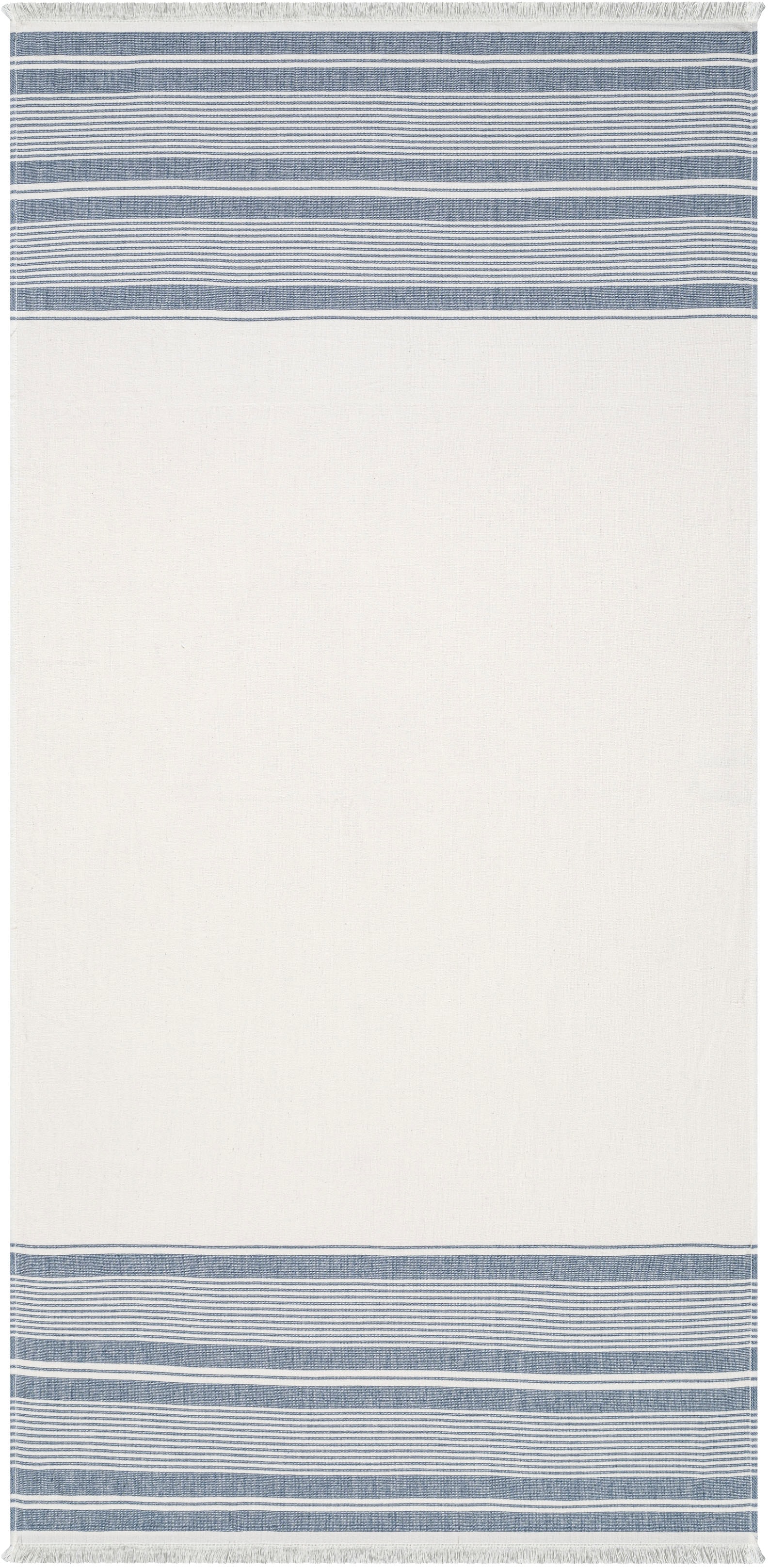 Strandtuch EGERIA, B:80cm L:180cm, blau, gewebte Ware, Baumwolle, Handtücher, "Pestemal", 80x180 cm, mit Fransen