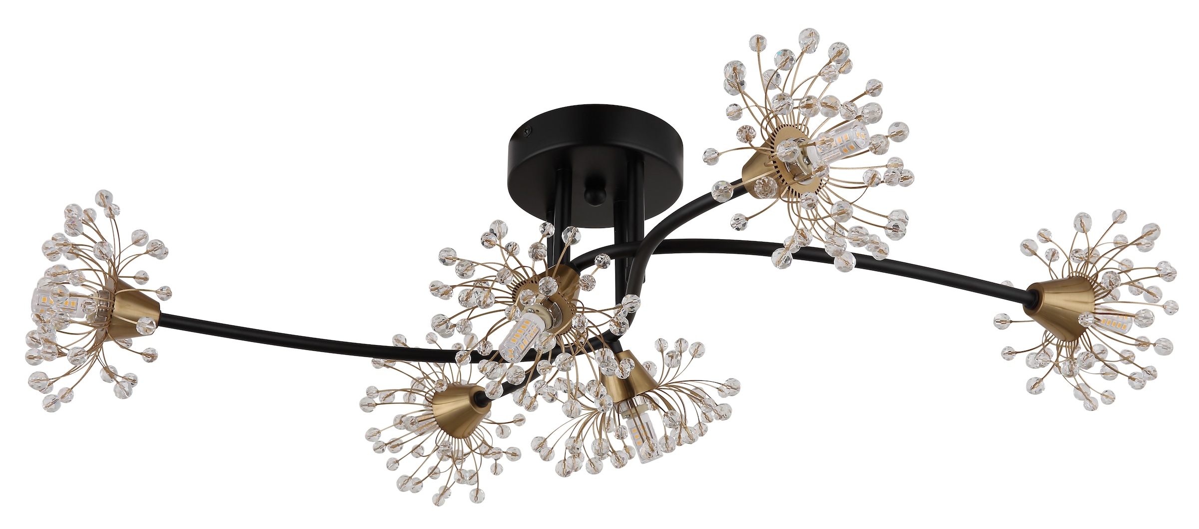 GLOBO LIGHTING Deckenleuchte »FIORE«, Leuchtmittel G9 | ohne Leuchtmittel, Deckenlampe/goldfarben/Acrylkristalle/Wohnzimmer/Schlafzimmer