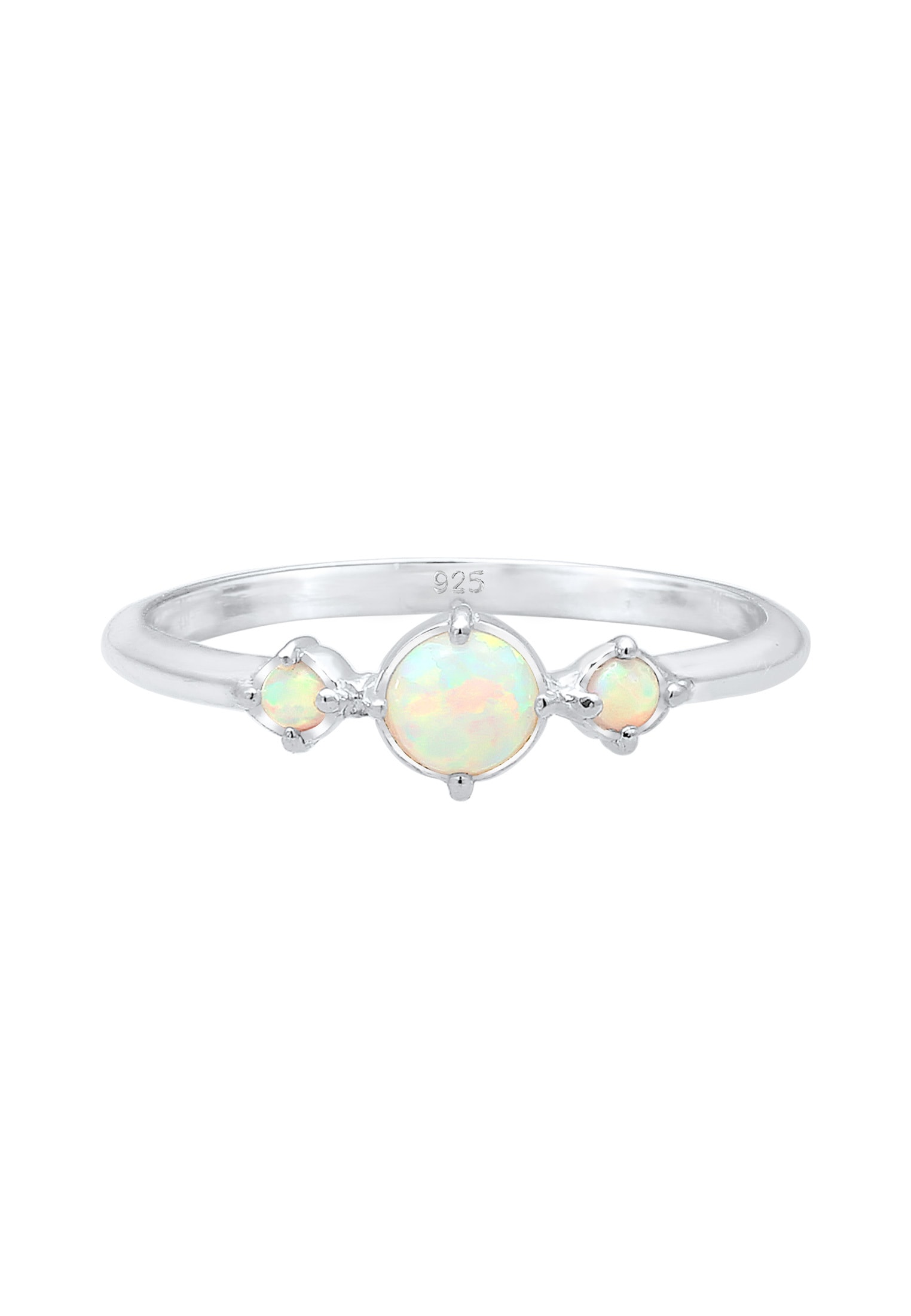 Elli Fingerring »Opal Rund Trio Vintage 925er Silber«