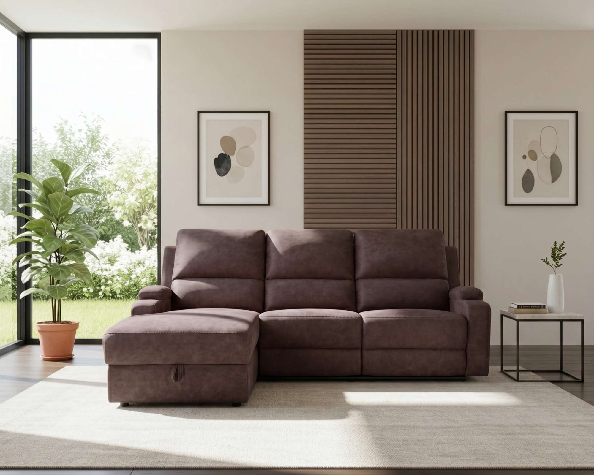 OTTO home Ecksofa "NAPORI Microfaser, Multimediasofa, L-Form" man. oder elektr. Relaxfuntion, USB-A bei elektr. Variante, Staukasten