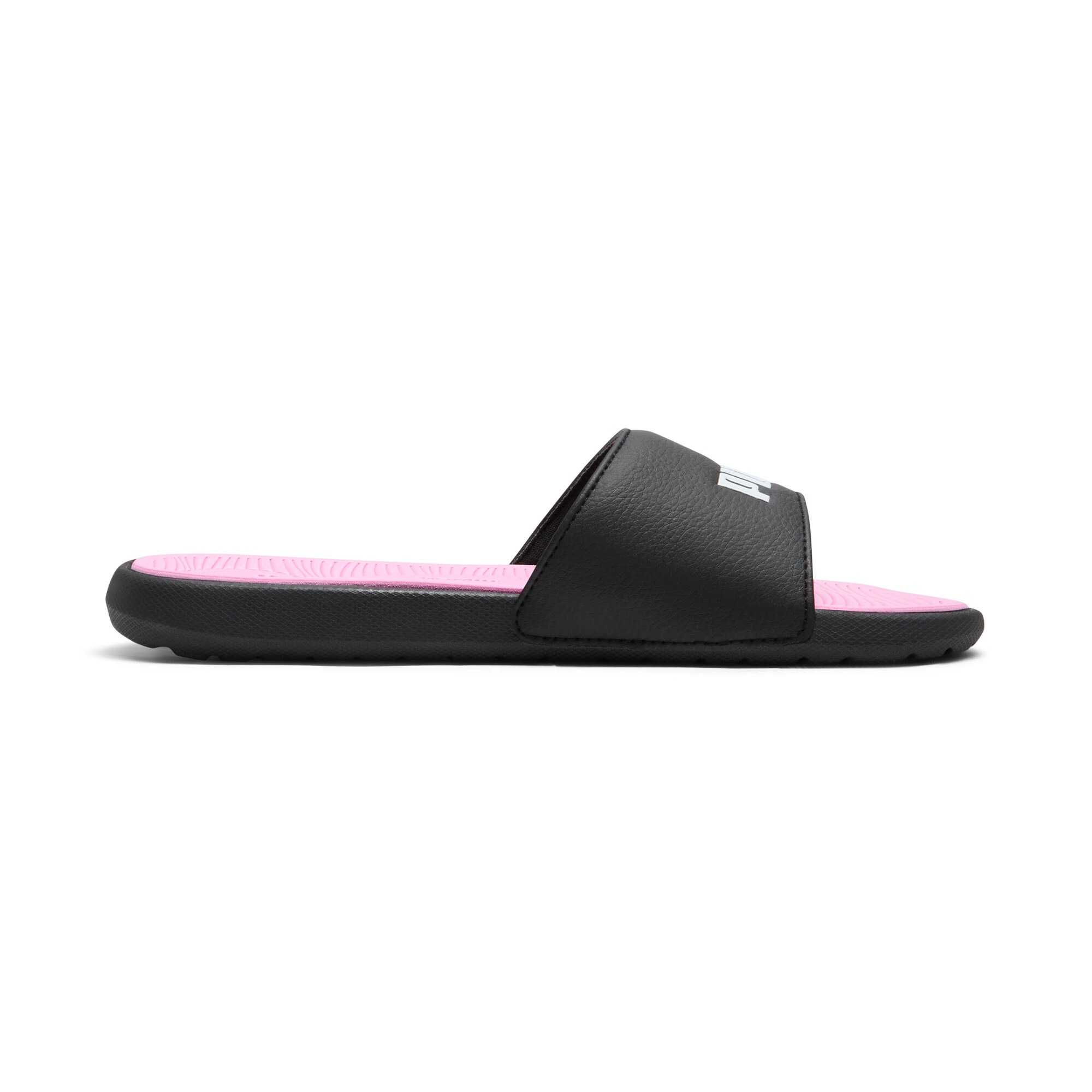Badesandale PUMA "COOL CAT 2.0 WNS", Damen, Gr. 40,5, weiß (puma schwarz, puma weiß, pale pink), Synthetik, unifarben, Schuhe, ohne Verschluss, leicht profilierte Laufsohle, aus Synthetik 2