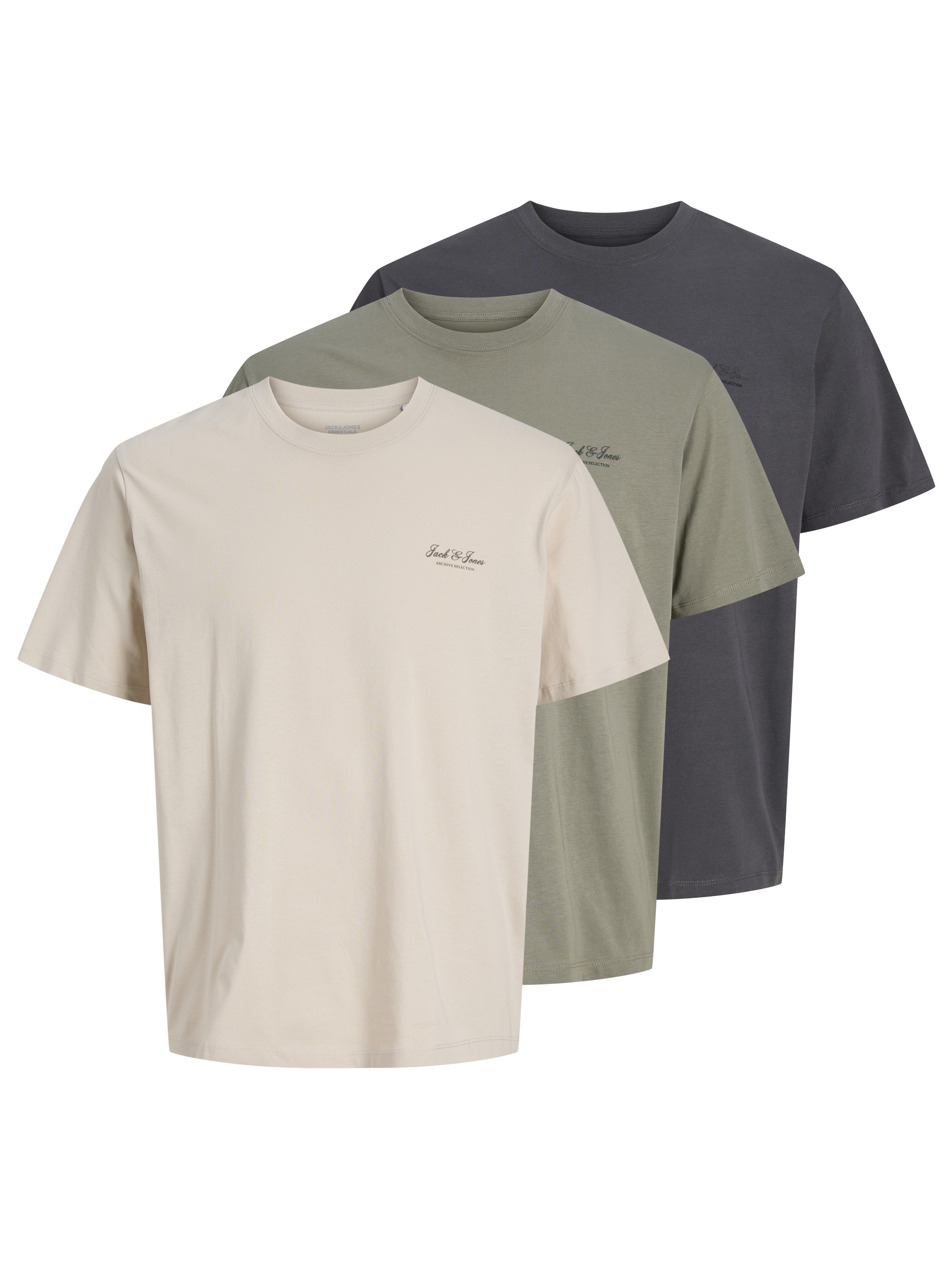 Jack & Jones T-Shirt "Jjearchive Graphic Tee Ss O-Neck 3PK Mp" Packung, 3 Baumwolle, Relaxed Fit