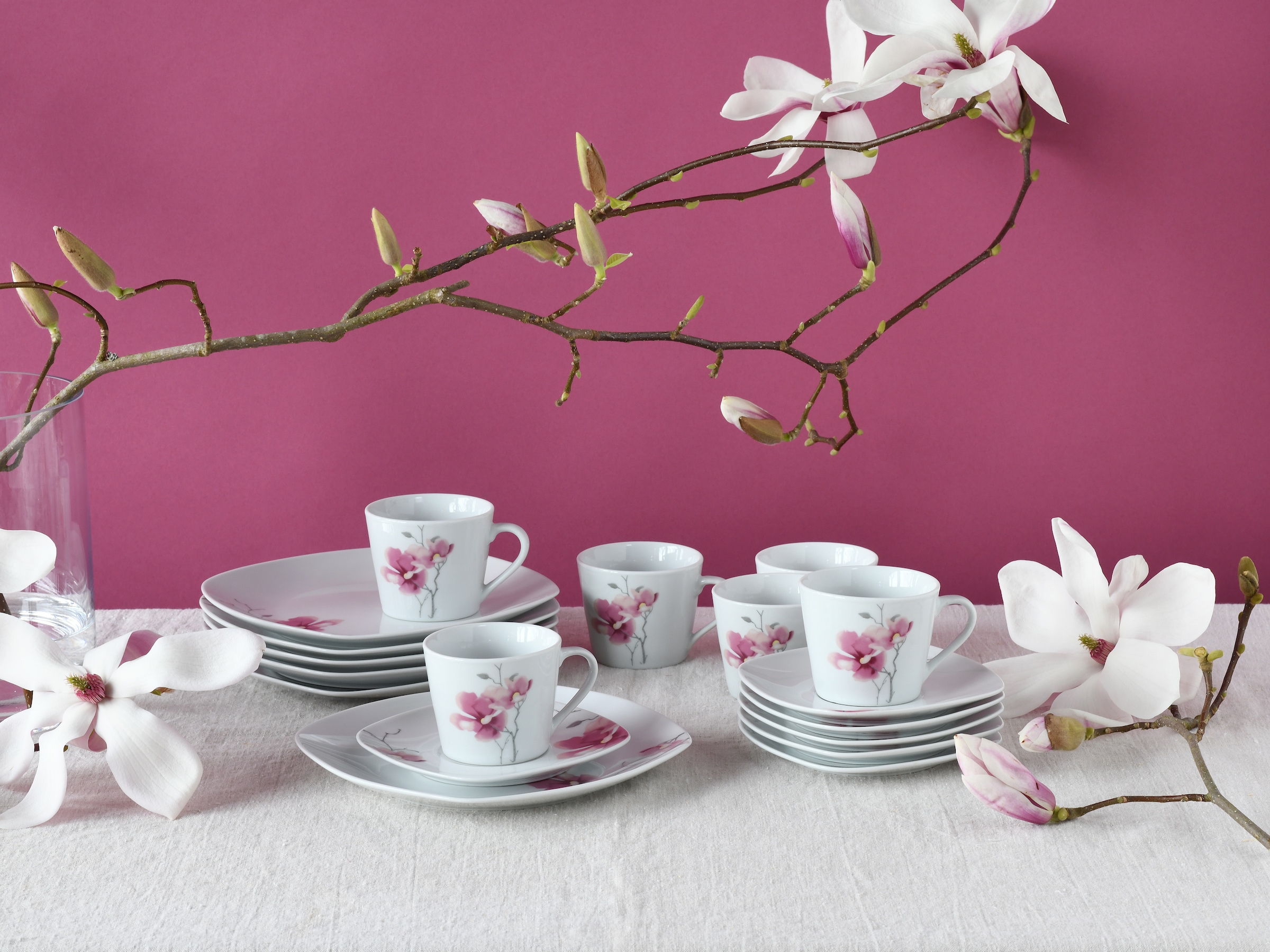 CreaTable Kaffeeservice »Amelie Aiko, Kaffee-Service 18-tlg«, (Set, 18 tlg.), Blumendekor