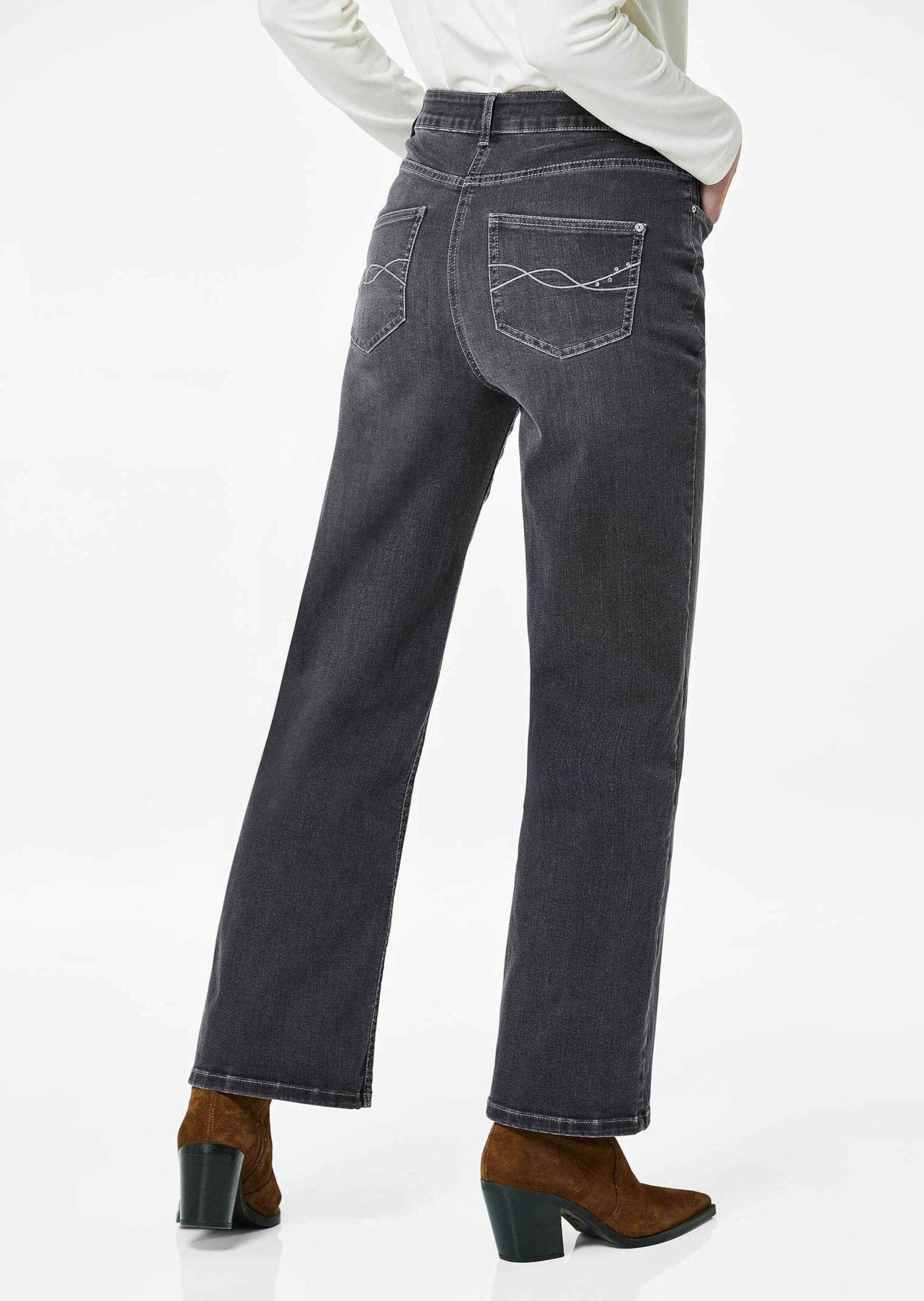 GOLDNER Stretch-Jeans »Jeans Denim Jeans mit weitem Bein«