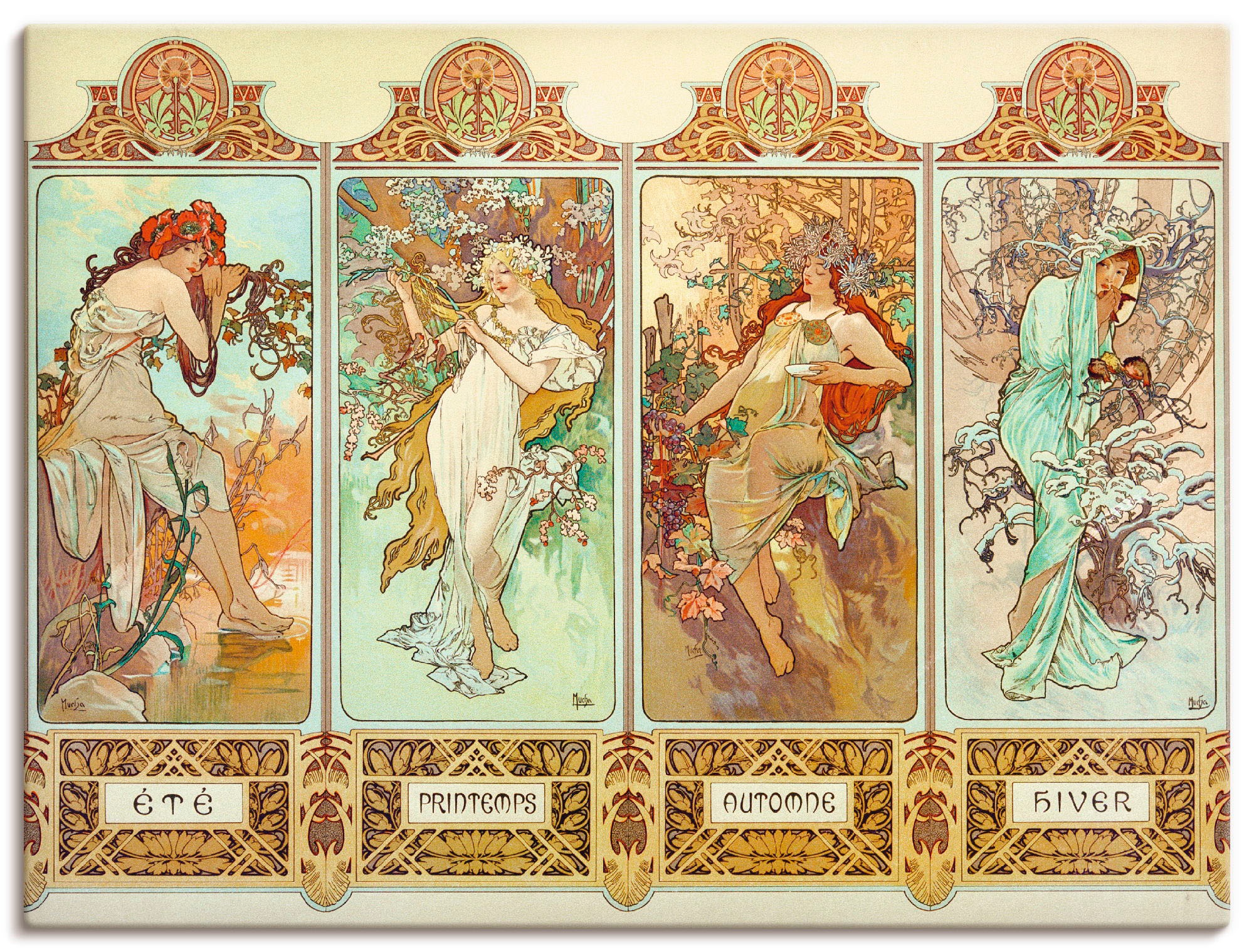 Artland Wandbild "Die vier Jahreszeiten, 1896" Gruppen & Familien 1 tlg. al günstig online kaufen