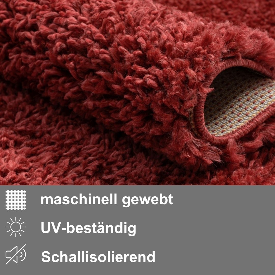 Myflair Möbel & Accessoires Hochflor-Läufer »My Shaggy«, rechteckig, 37 mm Höhe, Shaggy, Uni Farben, leicht glänzend, Microfaser, extra flauschig