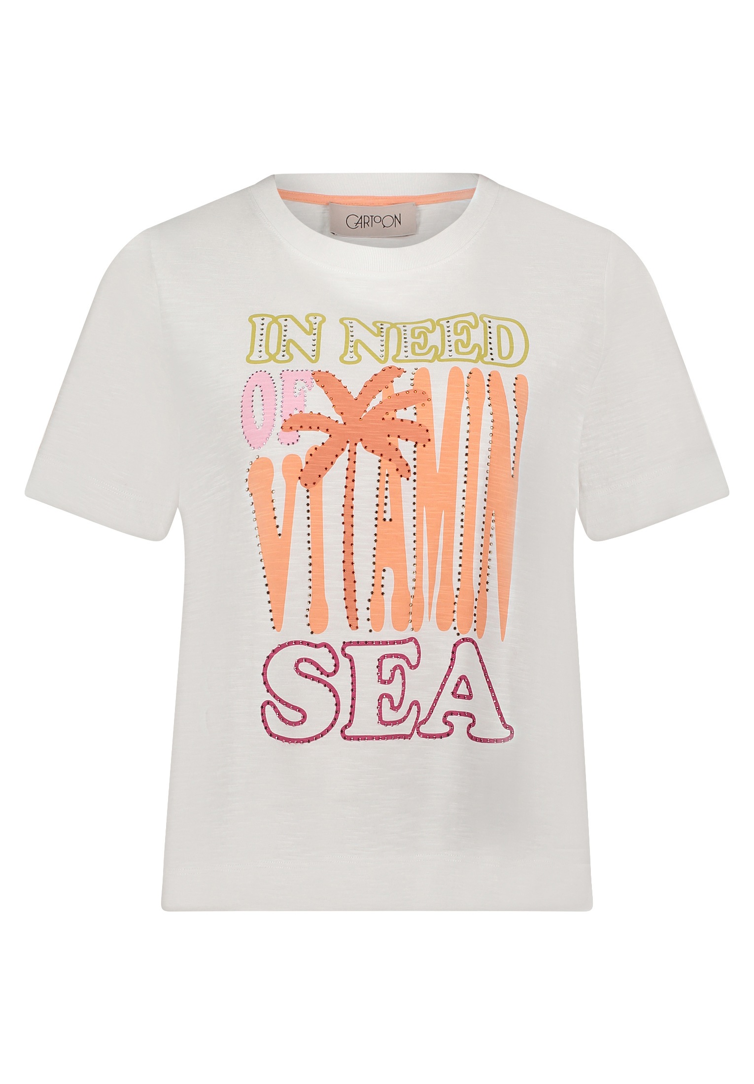 Cartoon Kurzarmshirt "Damen mit Rundhalsausschnitt" 1 Stk. Hotfix günstig online kaufen