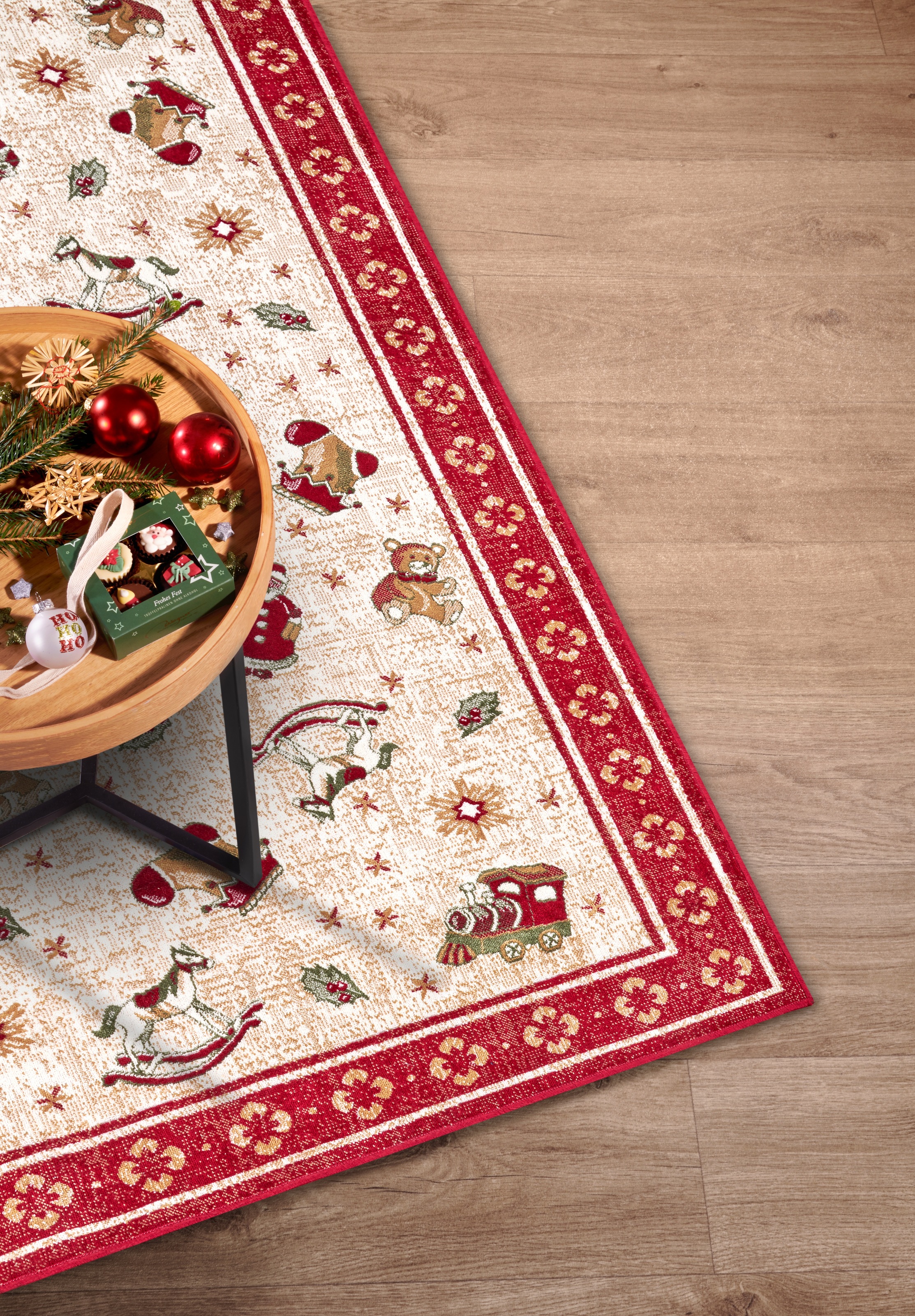 Villeroy & Boch Teppich »Nostalgic Shine Toy's Delight, eckig, rund und Läufer«, rechteckig, 6 mm Höhe, Weihnachten, Wohnzimmer, Flur, Geschenk, Toys Delight, Dekoration