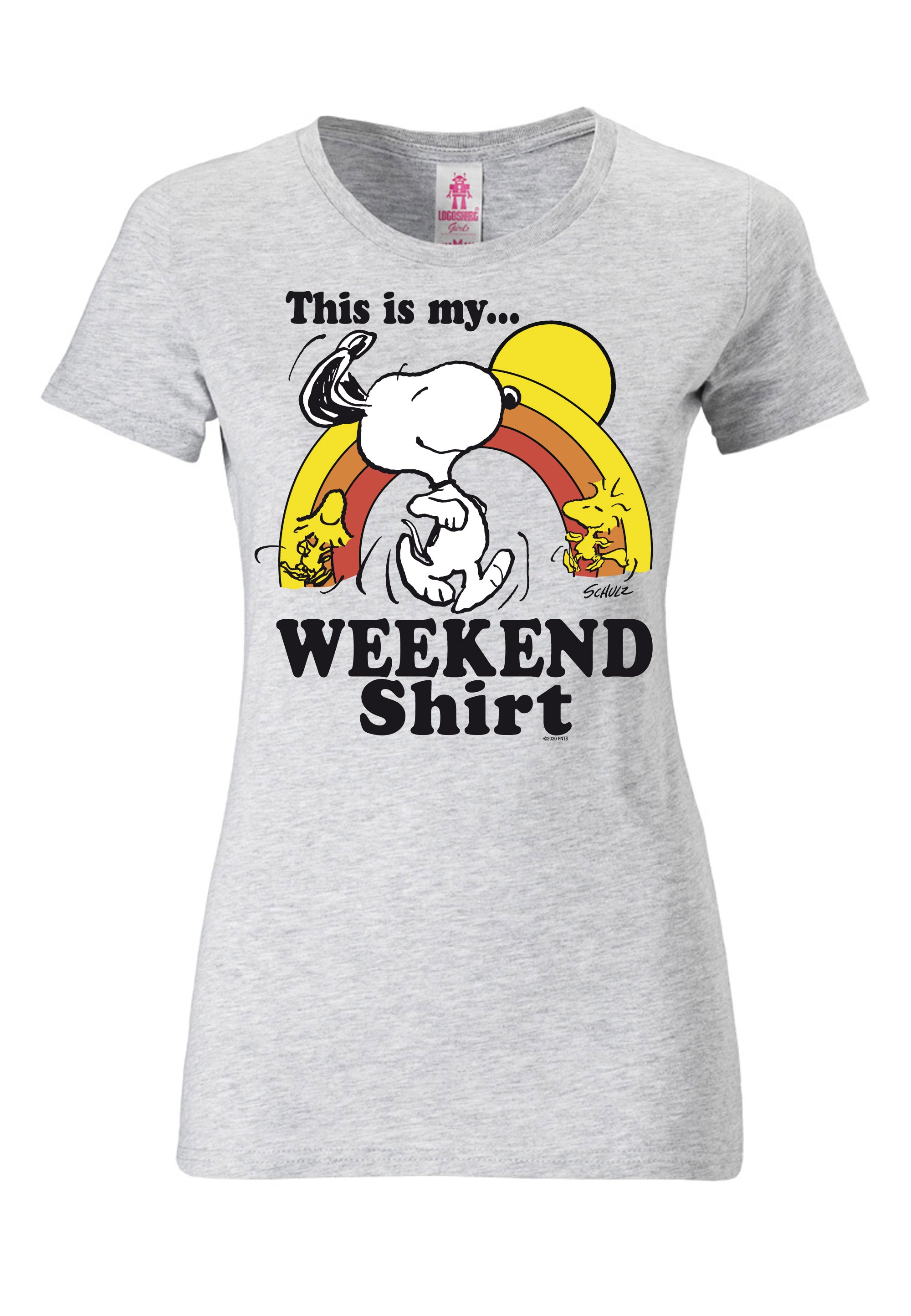LOGOSHIRT T-Shirt »Peanuts - Snoopy & Woodstock - Weekend«, mit lizenziertem Originaldesign