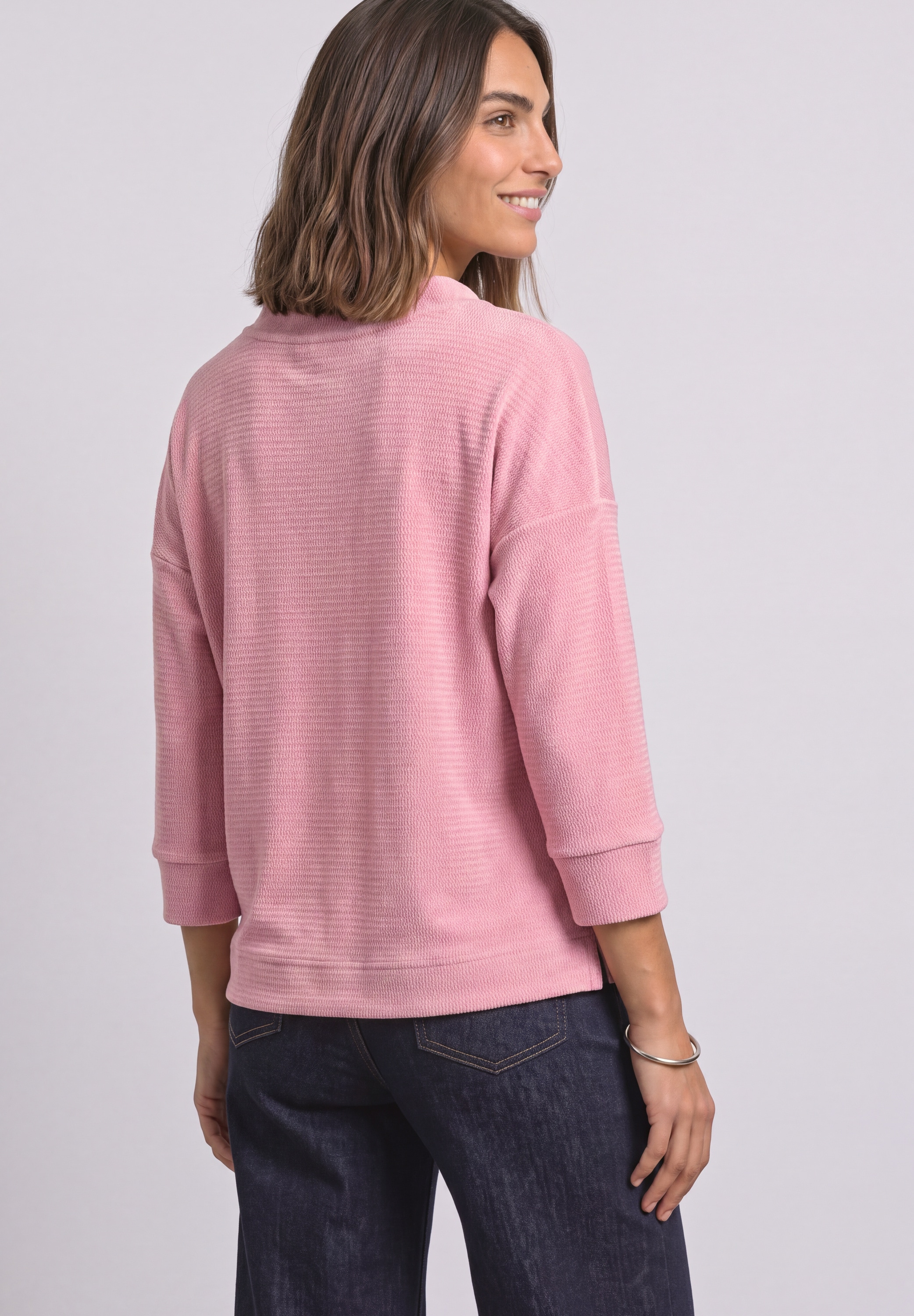STREET ONE Langarmshirt 3/4-Arm Shirt mit U-Boot-Ausschnitt