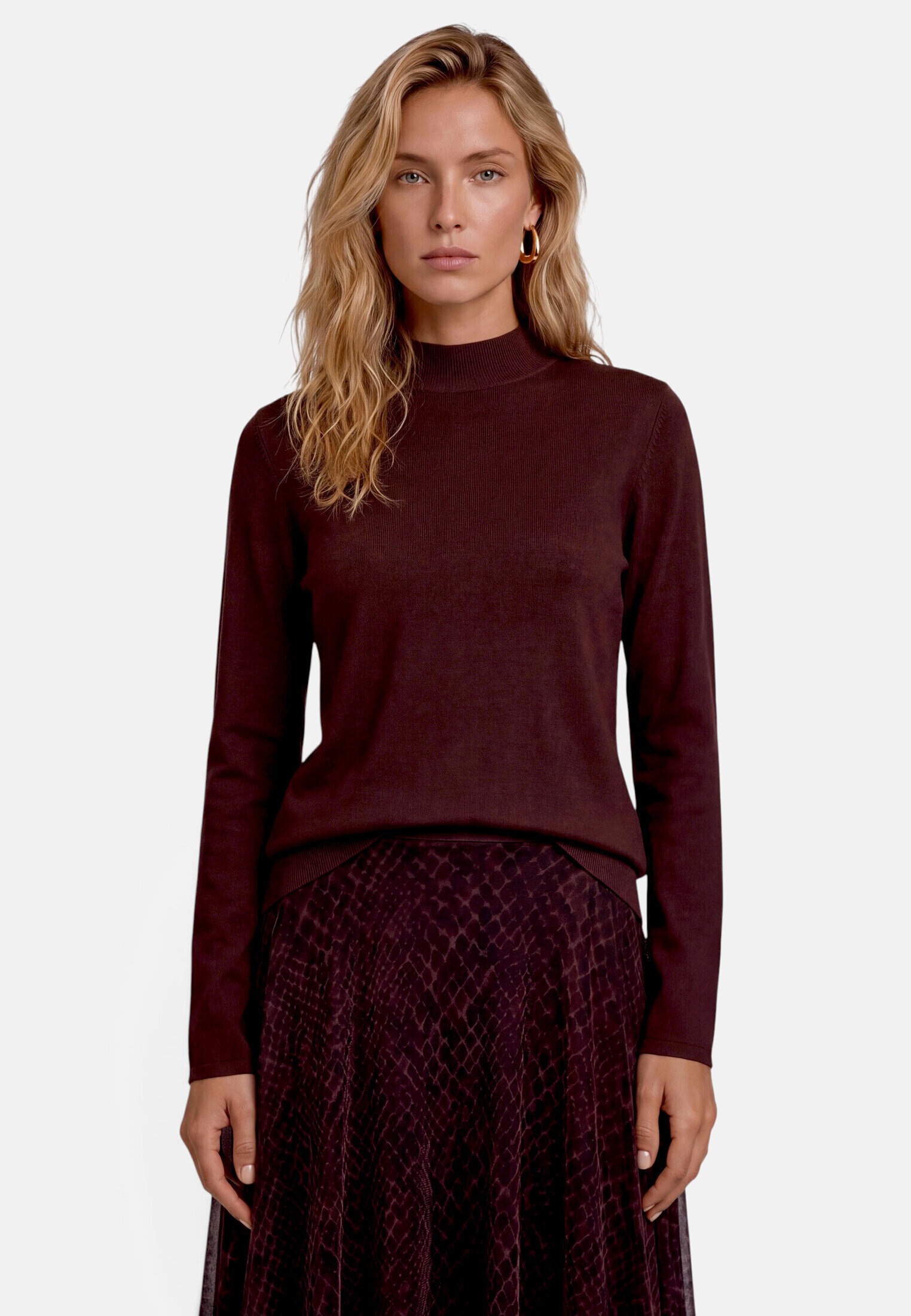 Zero Strickpullover »Damen mit Stehkragen« 1 Material