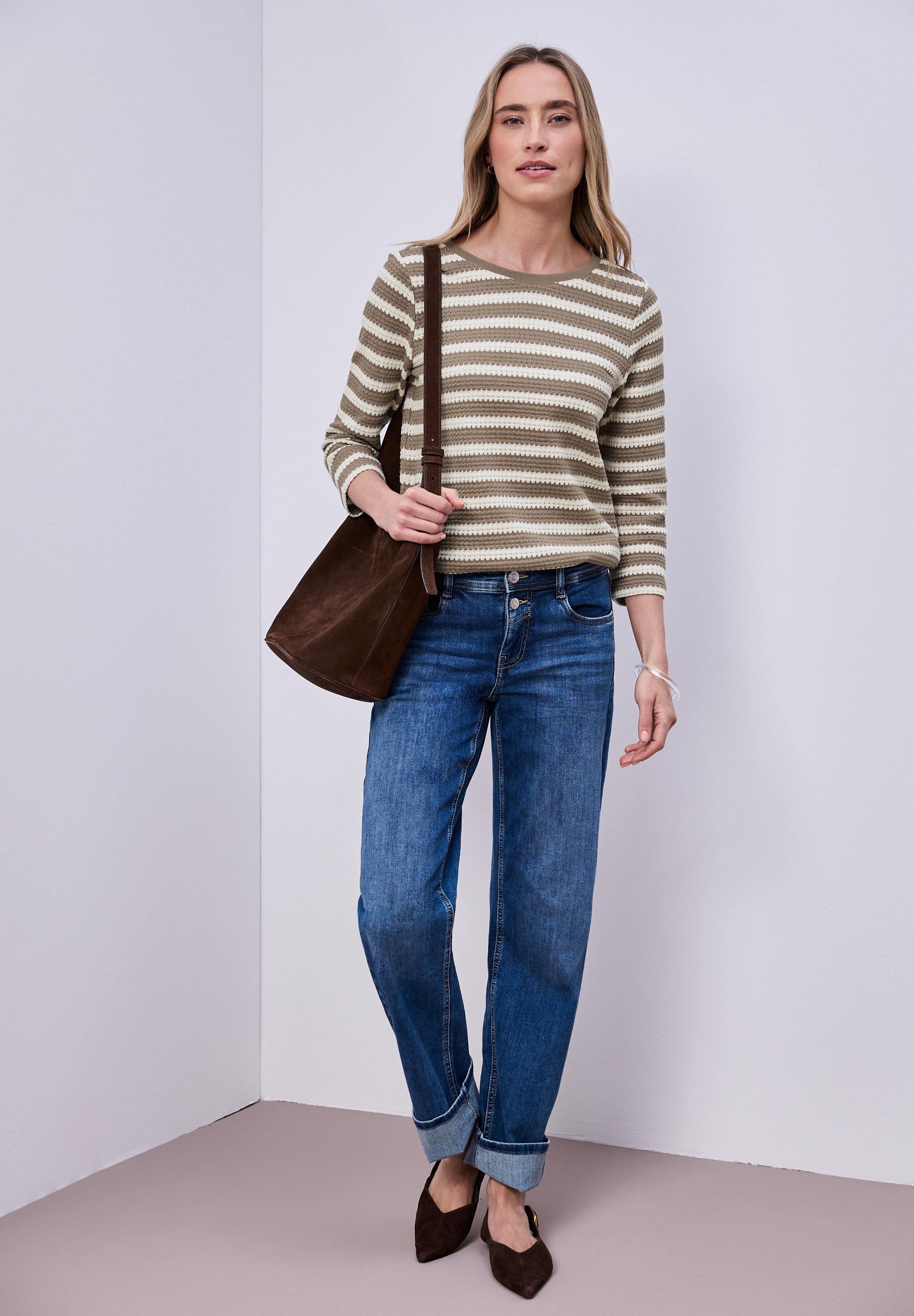 STREET ONE 3/4-Arm-Shirt mit U-Boot-Ausschnitt günstig online kaufen