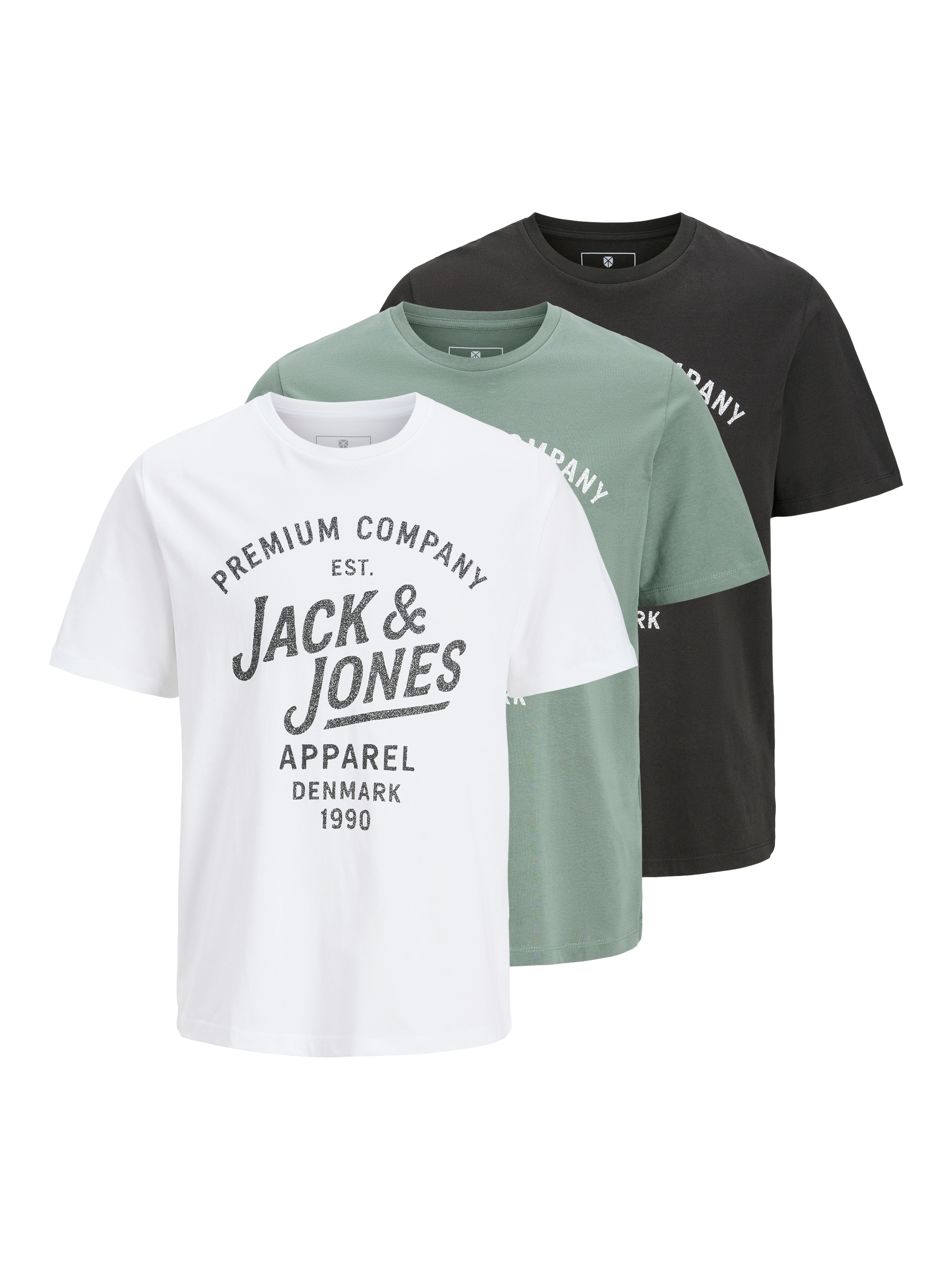 Jack & Jones Rundhalsshirt "JPRBLUZANE SS TEE FST 3PK MP" Packung, 3