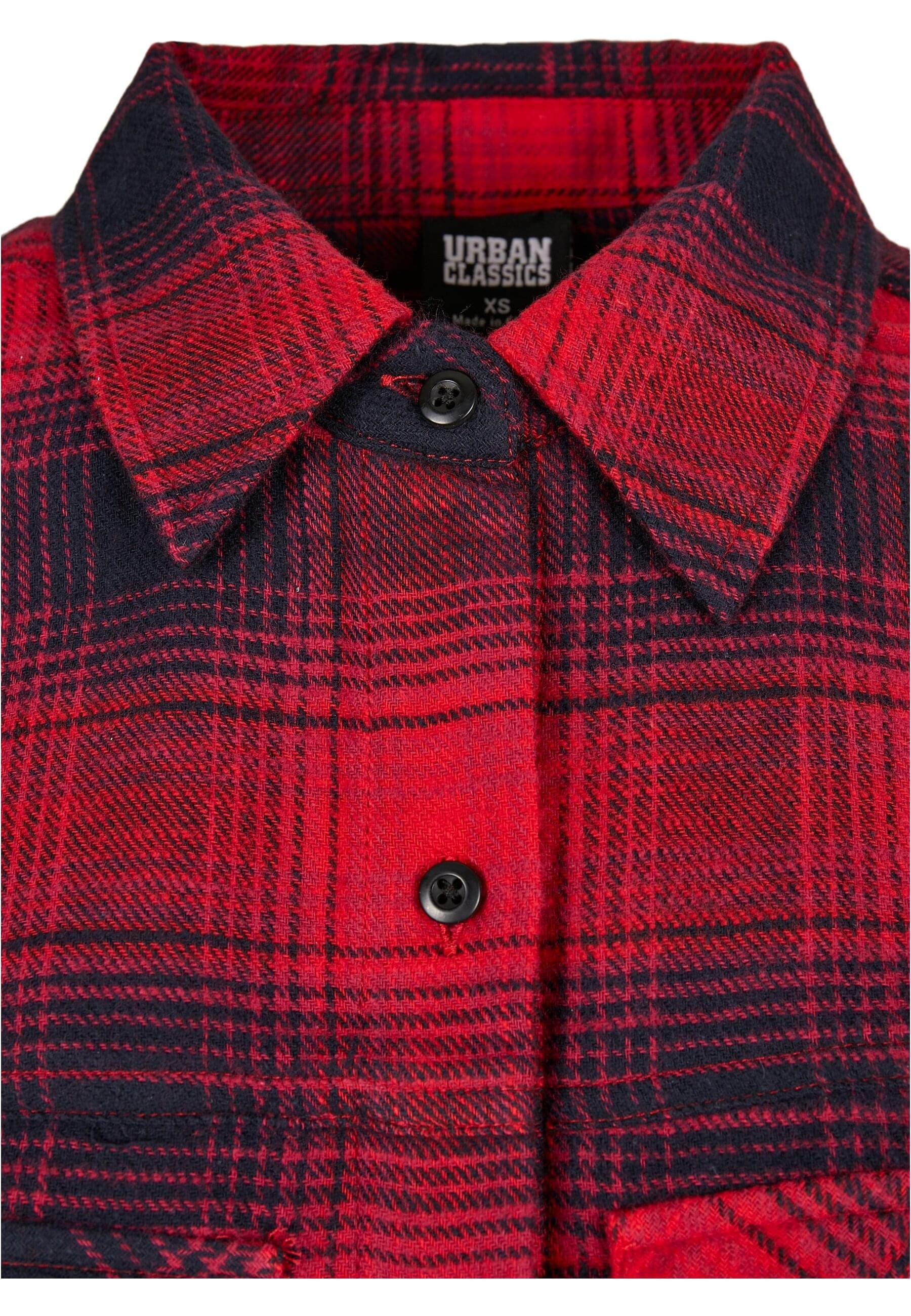 URBAN CLASSICS Langarmhemd »Urban Classics Damen Ladies Check Overshirt«, (1 tlg.)