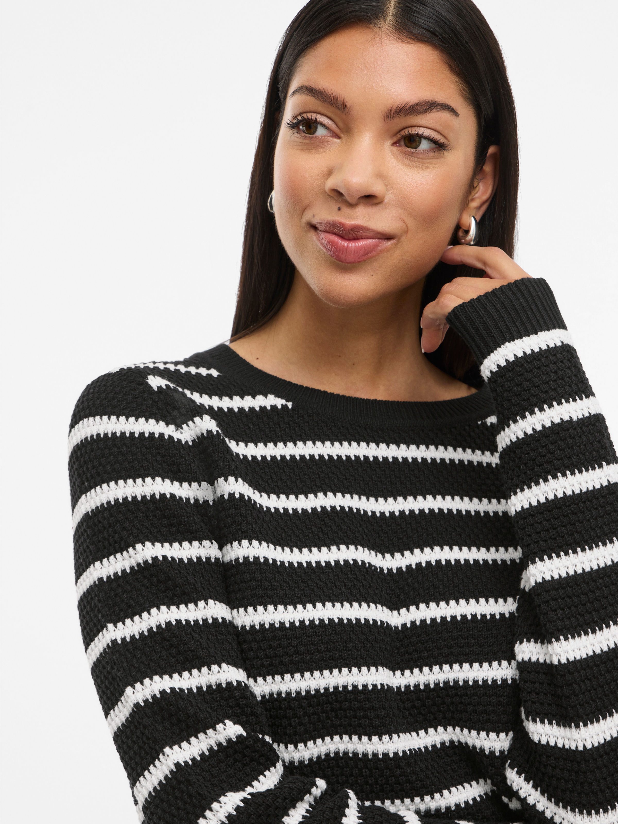 Vila Rundhalspullover »VIDALO O-NECK L/S STRIPE KNIT TOP- NOOS«