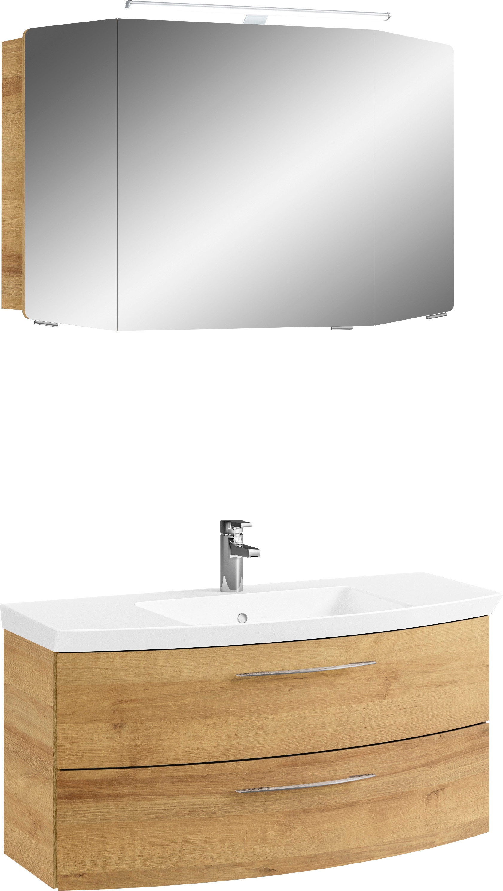 Saphir Badmöbel-Set "Cassca Sprint 2-teilig Mineralmarmor-Waschtisch mit LE günstig online kaufen