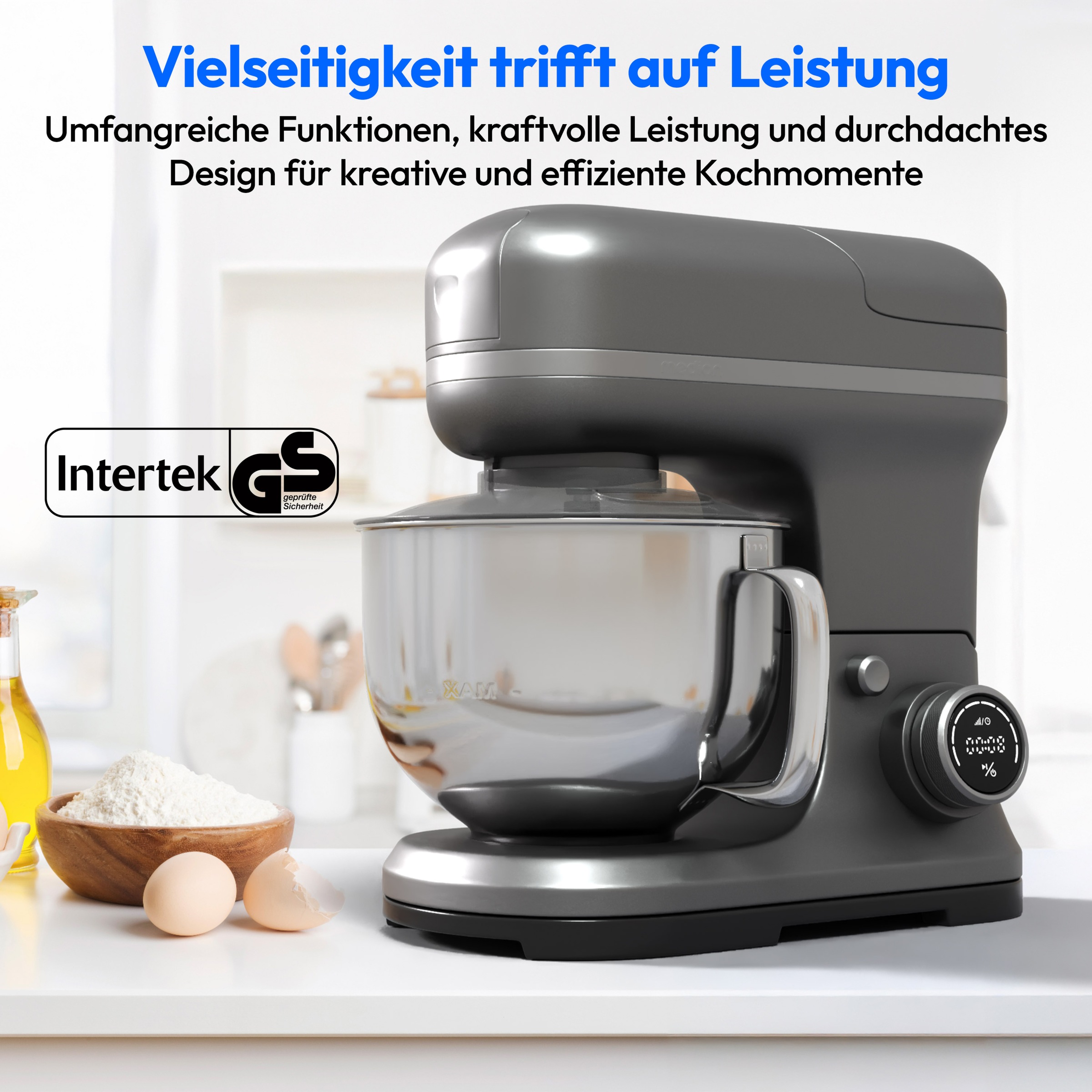 MEDION 1892505 Küchenmaschine 1200 W 5 l Grau