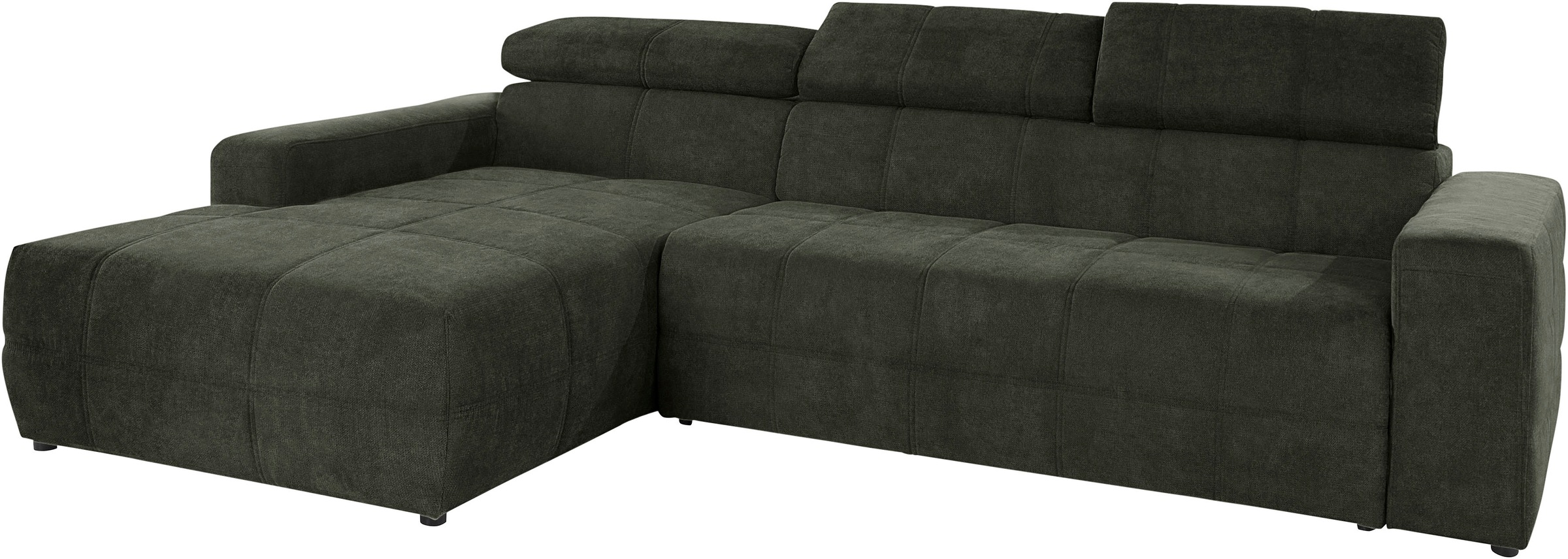 DOMO collection Ecksofa »Brandon Sitzbelastung 140 kg, große Ausführung, B/T/H: 289/177/80 cm«, mit Kopfteilverstellung, wahlweise Sitztiefenverstellung, L-Form