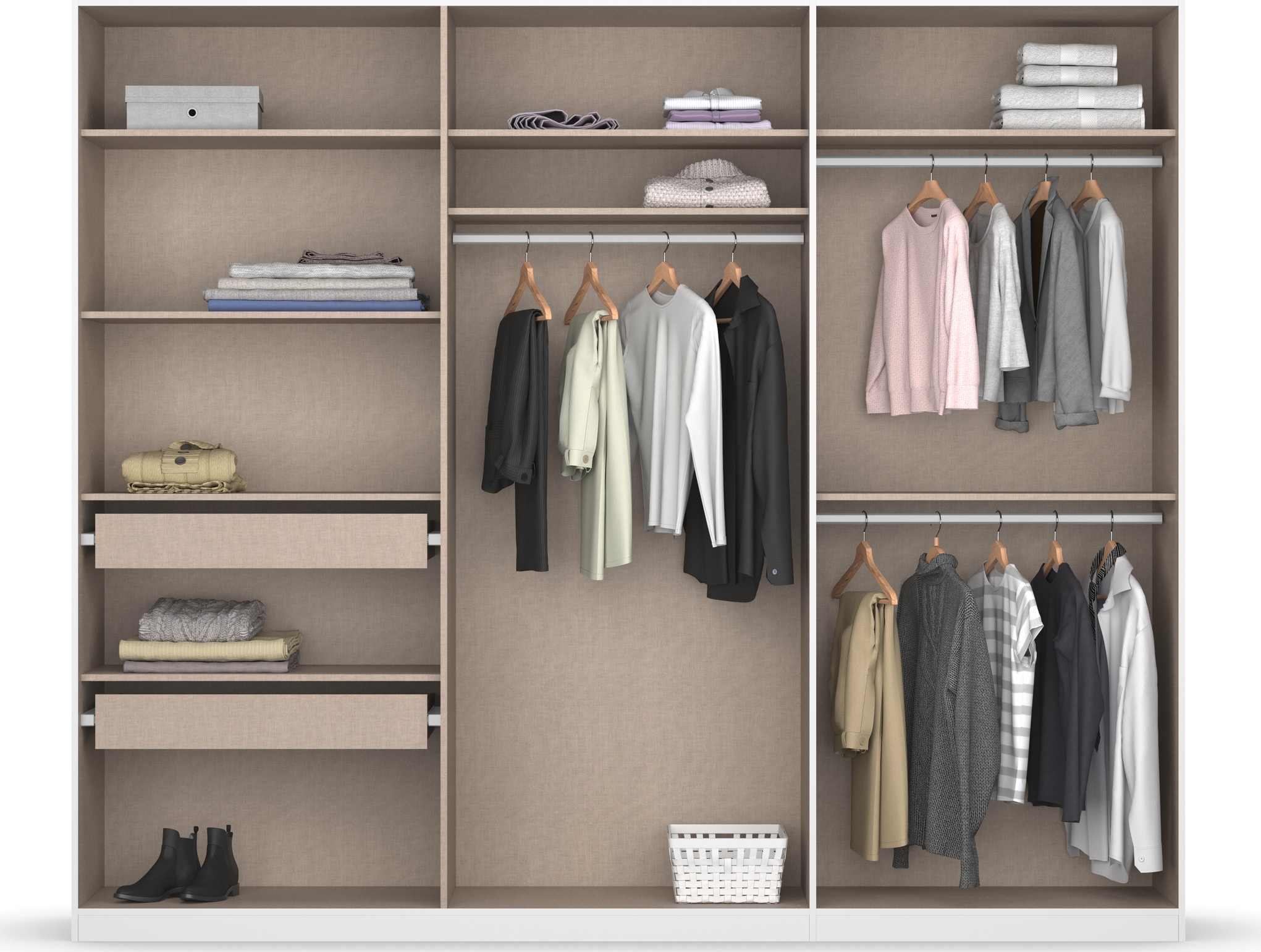 rauch Drehtürenschrank »Kleiderschrank Schrank Garderobe KOLUNA mit Glastüren und Spiegel«, inkl. 2 Innenschubladen sowie extra Einlegeböden MADE IN GERMANY