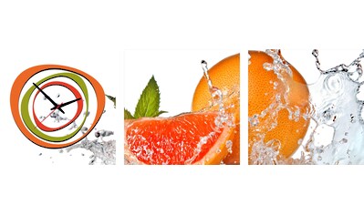 Conni Oberkircher´s Bild mit Uhr »Orange Power - Früchte«, Orange, (Set), mit... kaufen