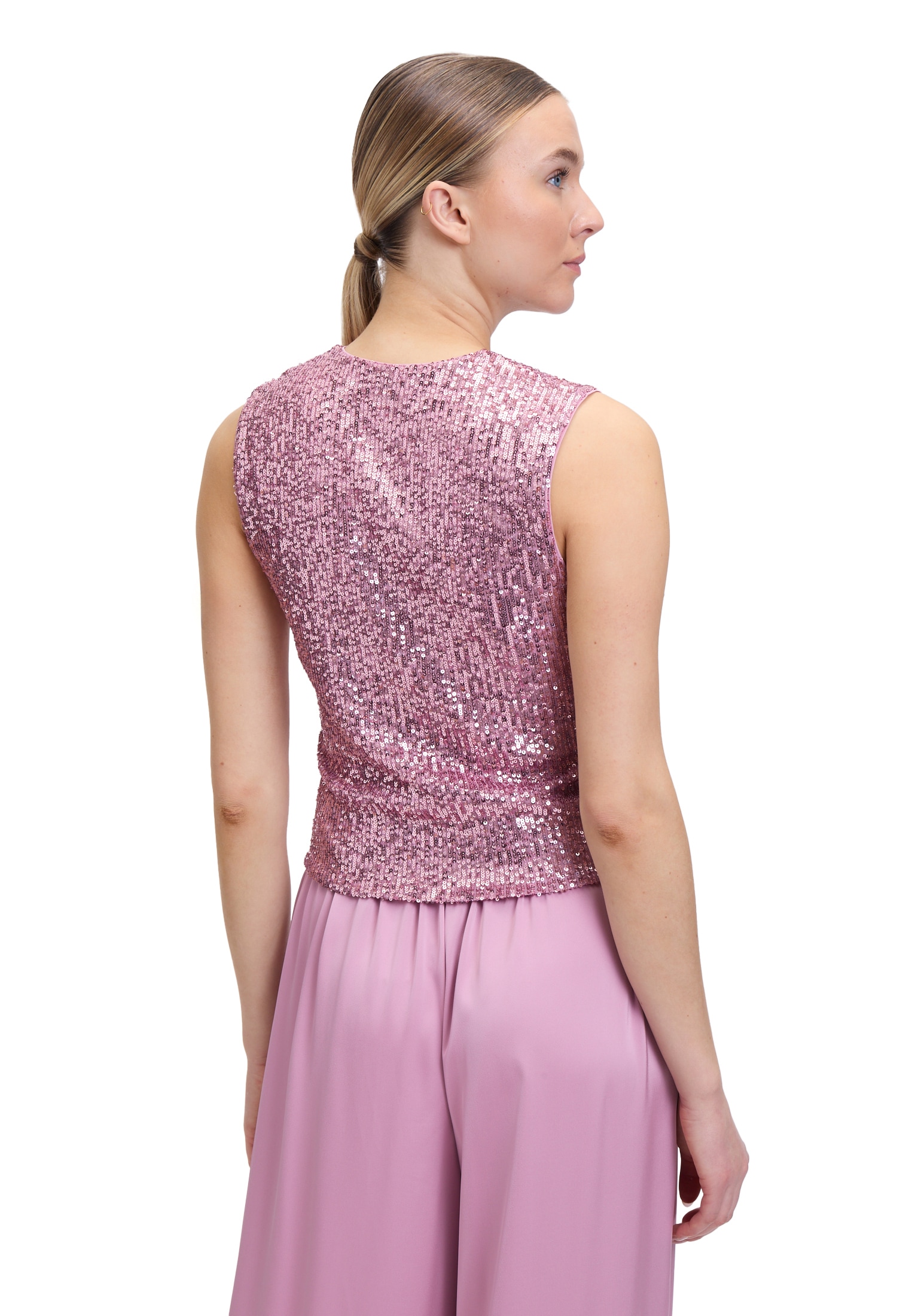 Vera Mont T-Shirt »Vera Mont Damen Pailletten-Top mit V-Ausschnitt«, (1 tlg.), Nahtführung