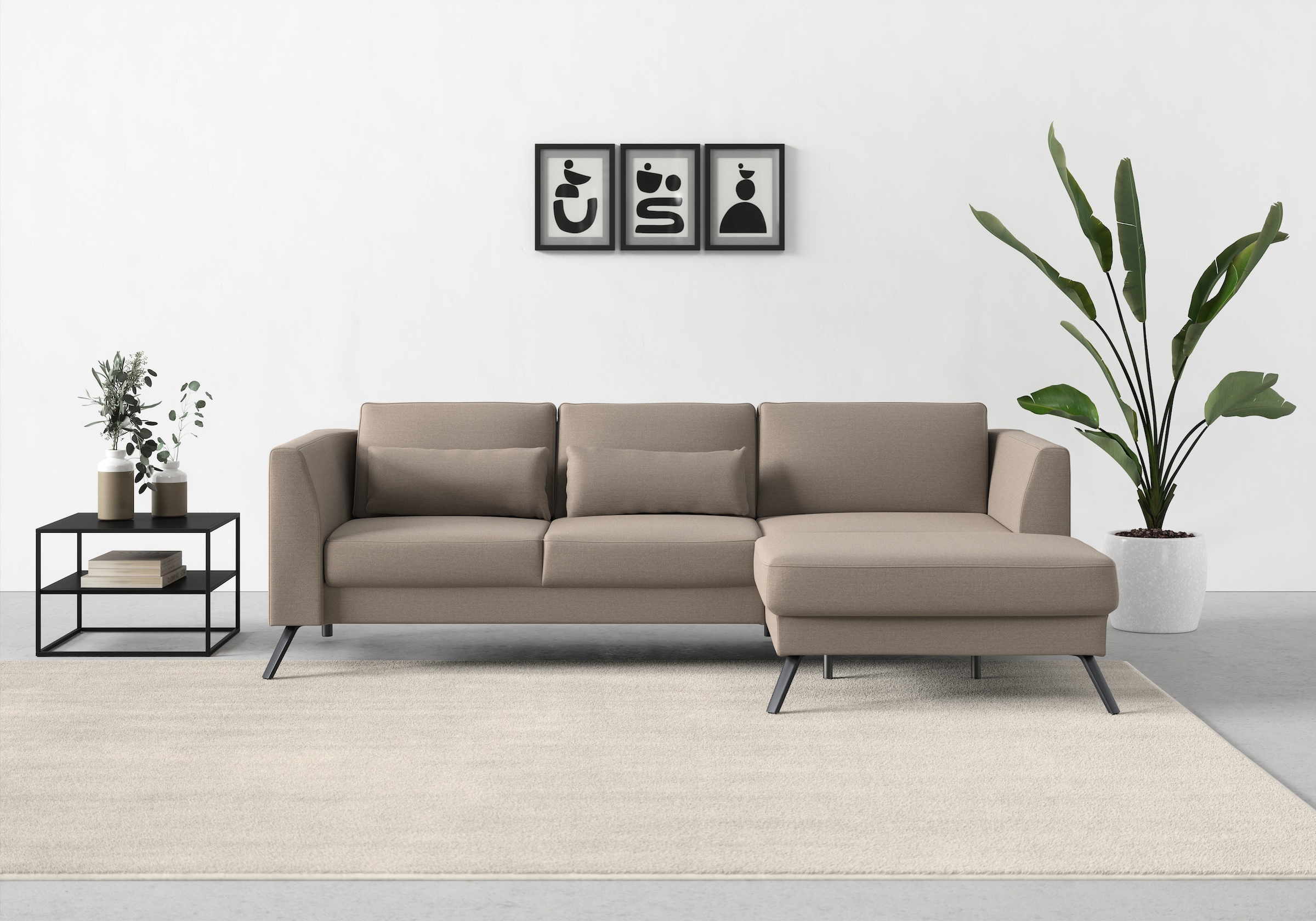 sit&more Ecksofa "Lindholm L-Form", mit Sitztiefenverstellung und Federkern günstig online kaufen