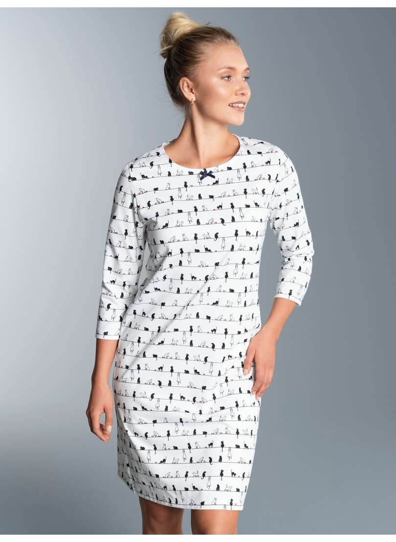 Trigema Nachthemd "TRIGEMA 3/4 Arm Nachthemd mit Katzenmotiv" 1 Stk. tlg. günstig online kaufen