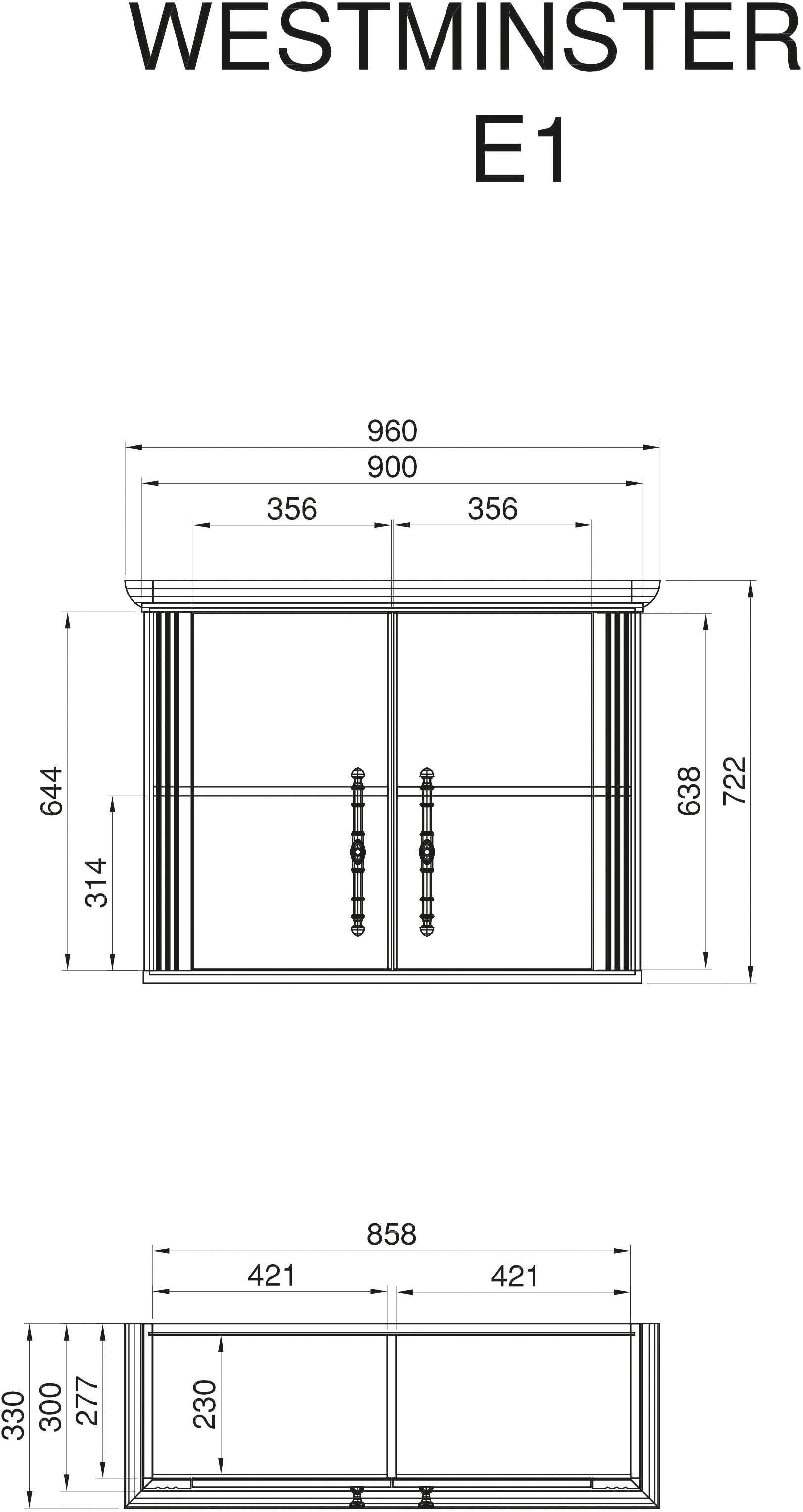 KOCHSTATION Küche »KS-Westminster«, Breite 226 cm, ohne E-Geräte