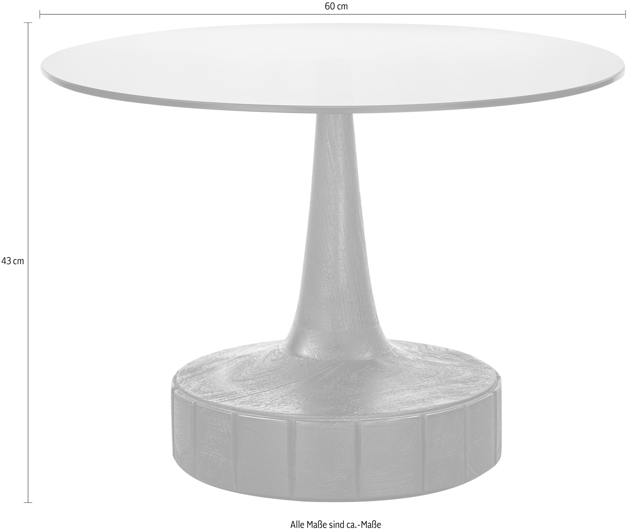 WOOOD Couchtisch »Soya«, mit Glastischplatte, H 43 cm x Ø 60 cm