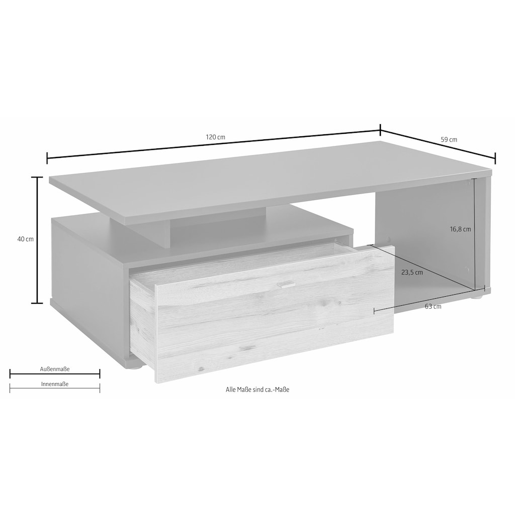 FORTE Couchtisch, Breite 120 cm