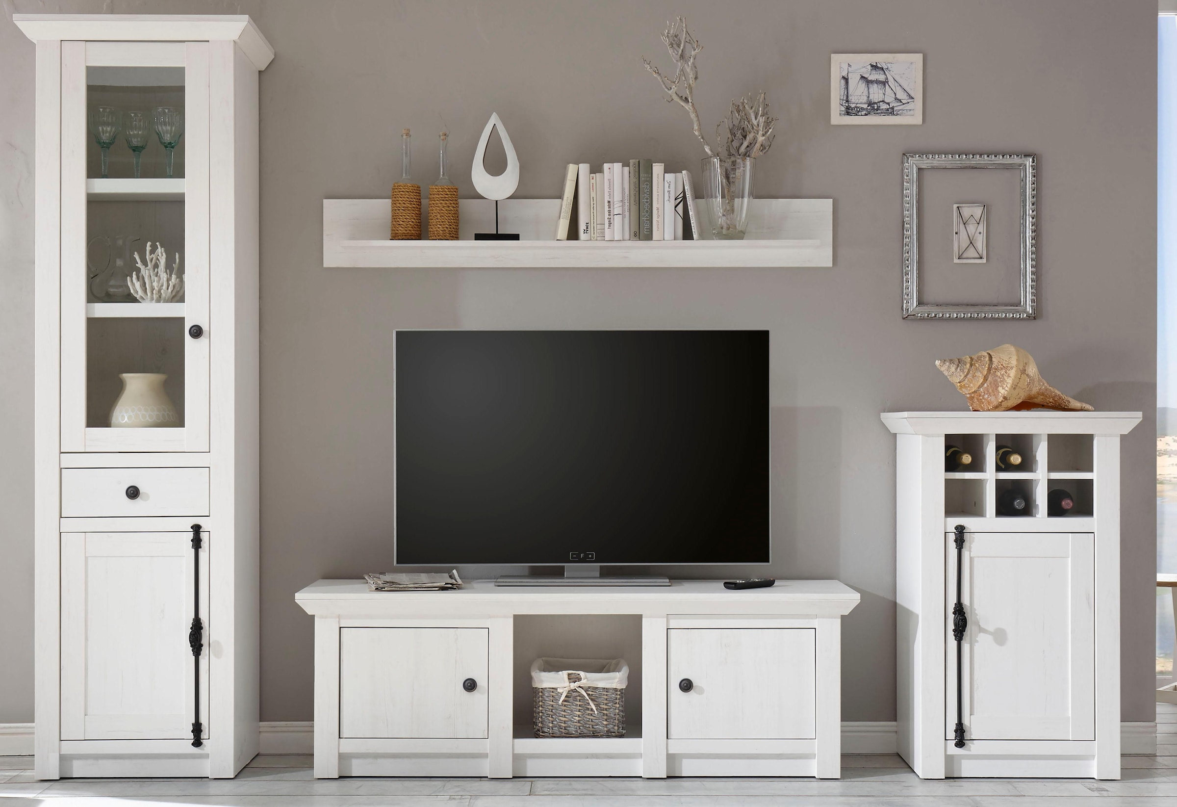 Home affaire Wohnwand "California" Set, 4 Stk. tlg. bestehend aus Vitrine, günstig online kaufen