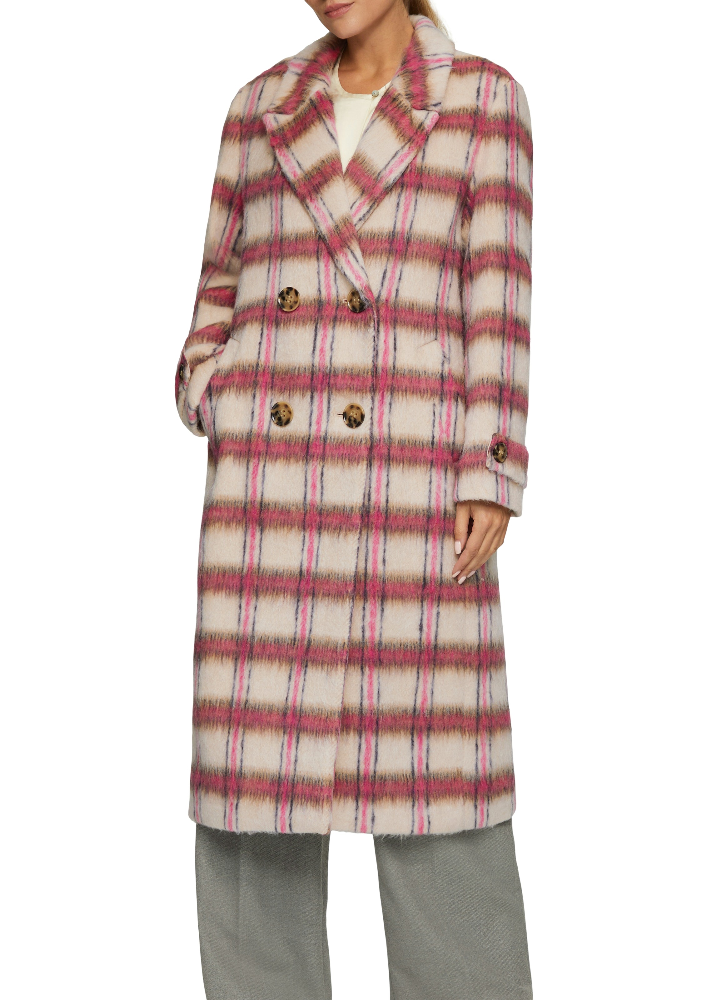 s.Oliver BLACK LABEL Langmantel mit Karomuster günstig online kaufen