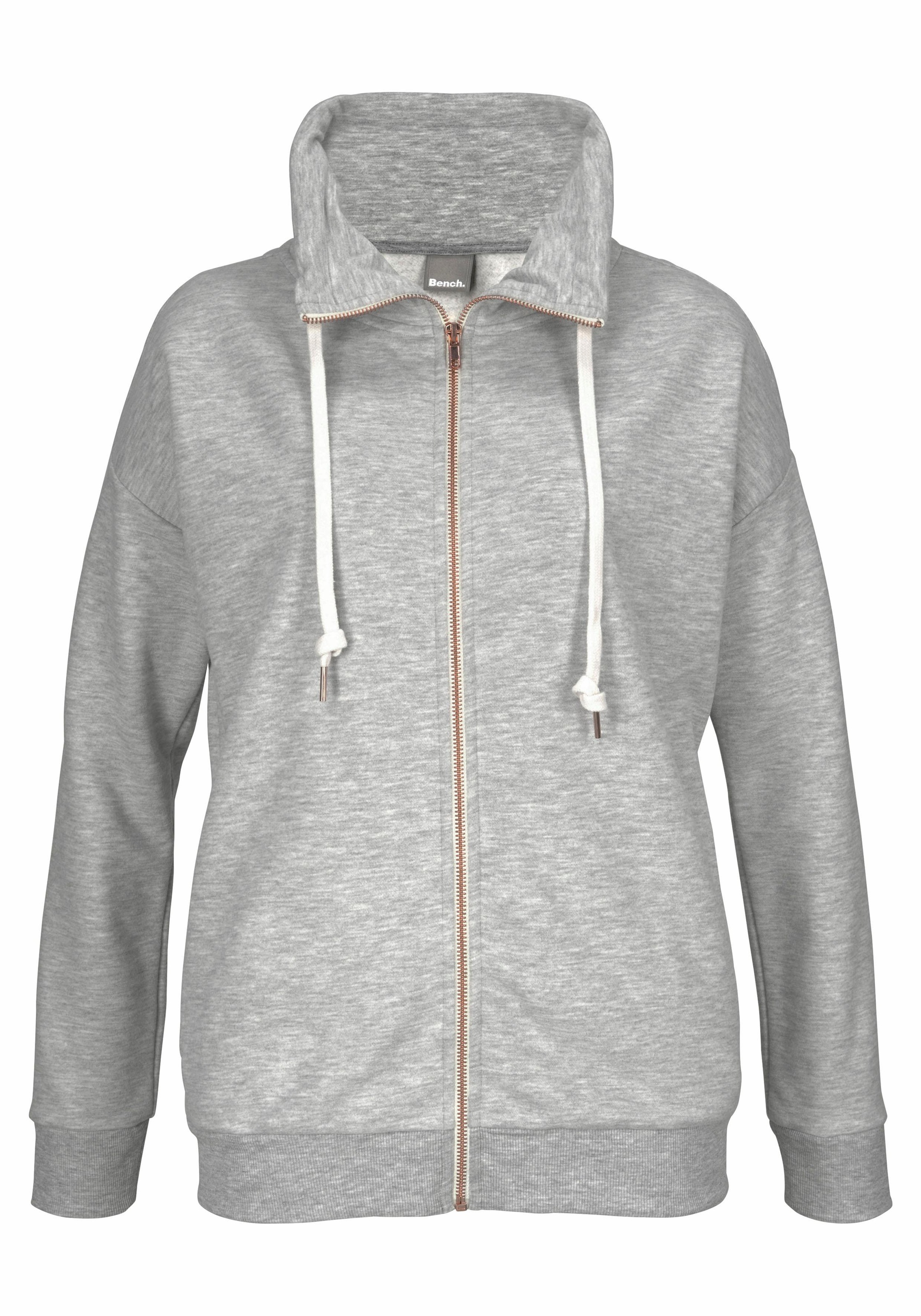 Bench. Sweatjacke, mit Glanzprint am Stehkragen, Loungeanzug günstig online kaufen