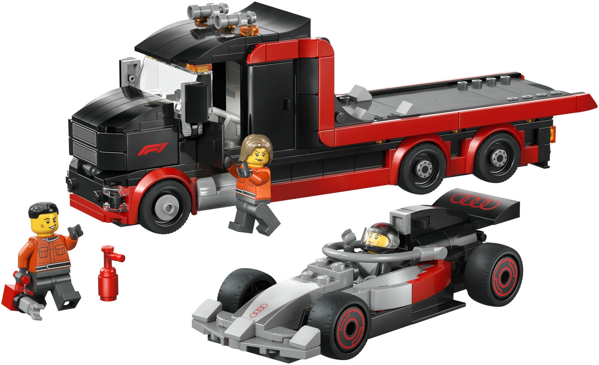 LEGO® Konstruktionsspielsteine »F1 Truck mit Audi F1 Rennwagen (60493), LEGO City«