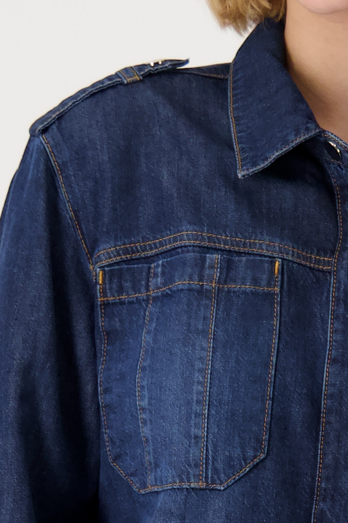 Monari Jeansblazer »Jacke Lyocell«, Mit Rundhalsausschnitt