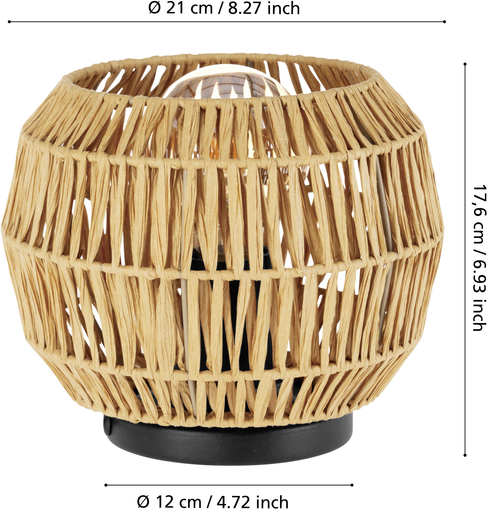 EGLO Tischleuchte »SHELDON Tischlampe - Stahl - E27 - 1X40W - IP20« E27 1 Stk. Nachttischlampe, Schreibtischleuchte, Leselampe, H17,5 x Ø21 cm