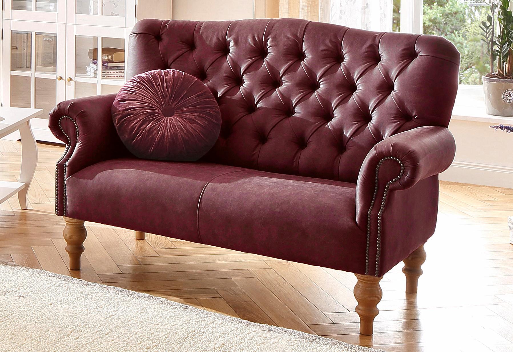 Chesterfield-Sofa »Lord«, mit echter Chesterfield-Knopfheftung und Ziernägeln