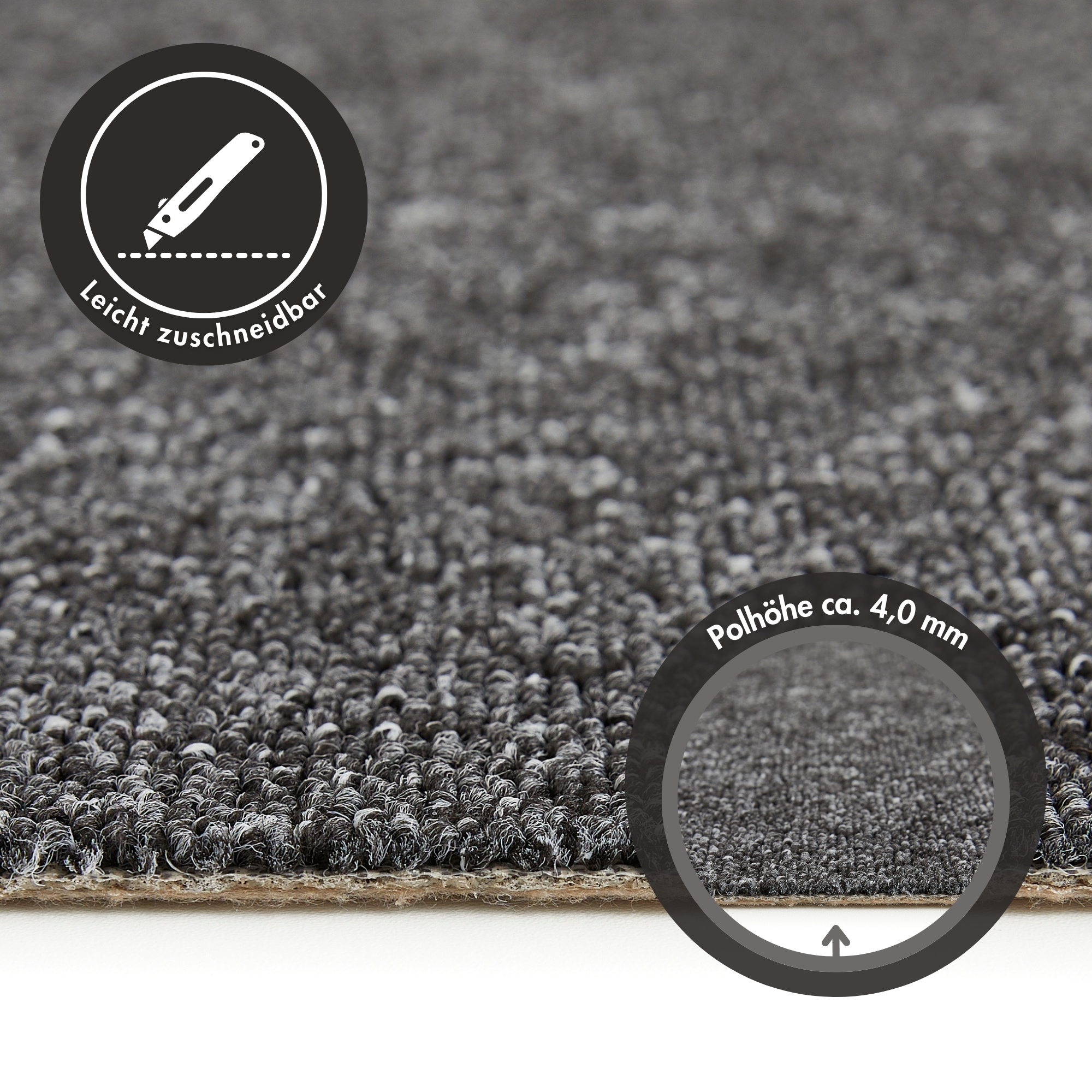 Andiamo Teppichboden »Carlos, Feinschlinge, Made in Netherlands«, rechteckig, 6,5 mm Höhe, melierte Optik, Breite 400 cm oder 500 cm, strapazierfähig