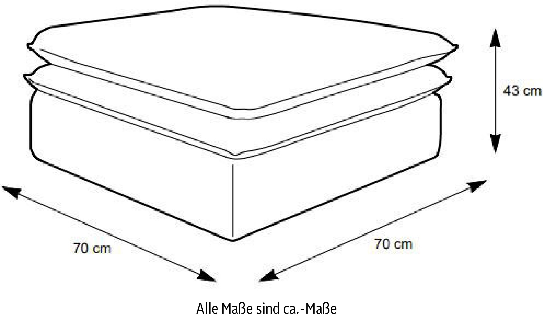 Places of Style Sitzgruppe »PIAGGE«, (2 tlg.), 2-Sitzer-Sofa und Hocker klein im Set