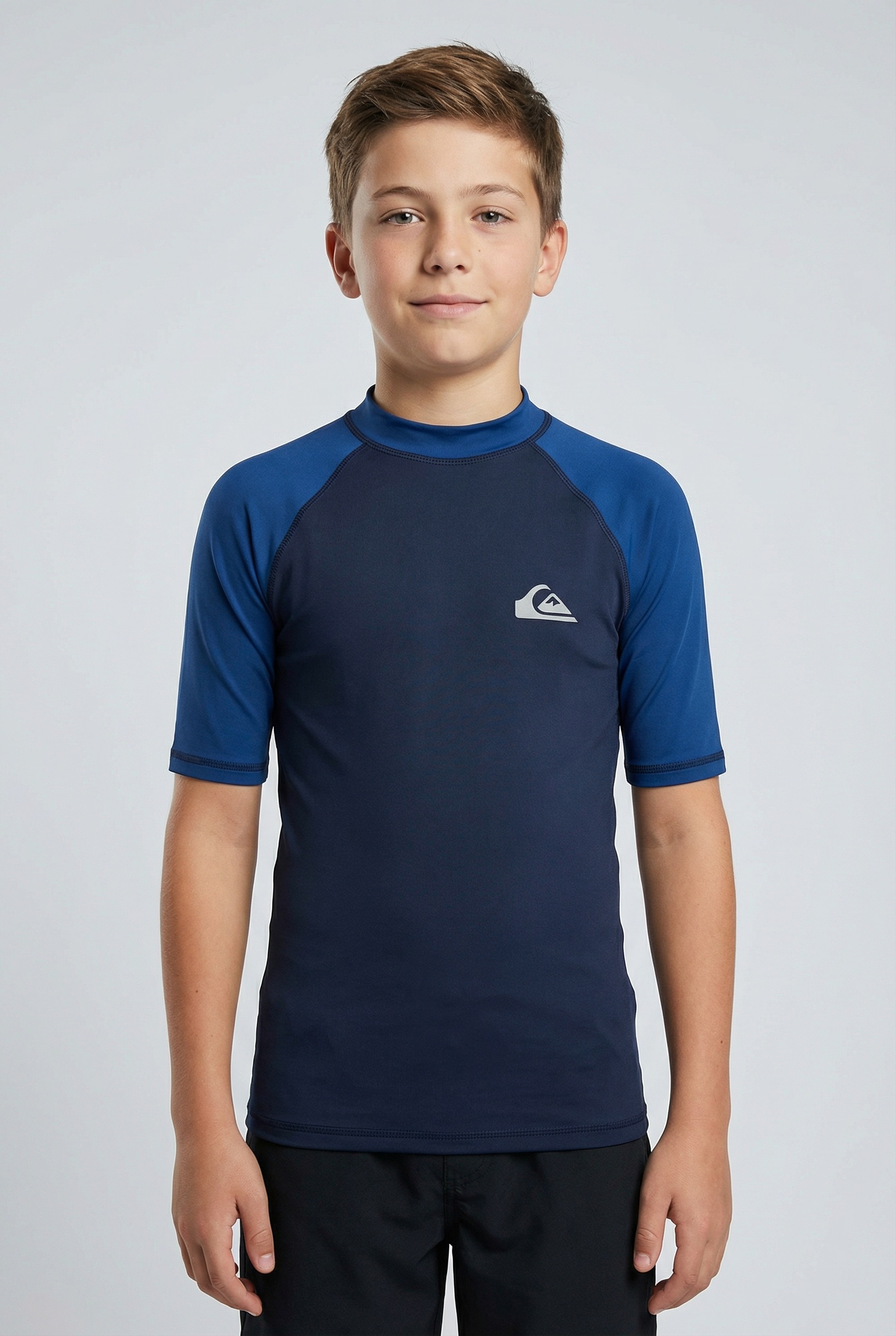 Funktionsshirt QUIKSILVER "EVERYDAY UPF50 SHORT SLEEVE YOUTH", Jungen, Gr. 12 (146/152), schwarz navy, Obermaterial: 84% Polyester, 16% Elasthan, Rundhals, Shirts Funktionsshirt