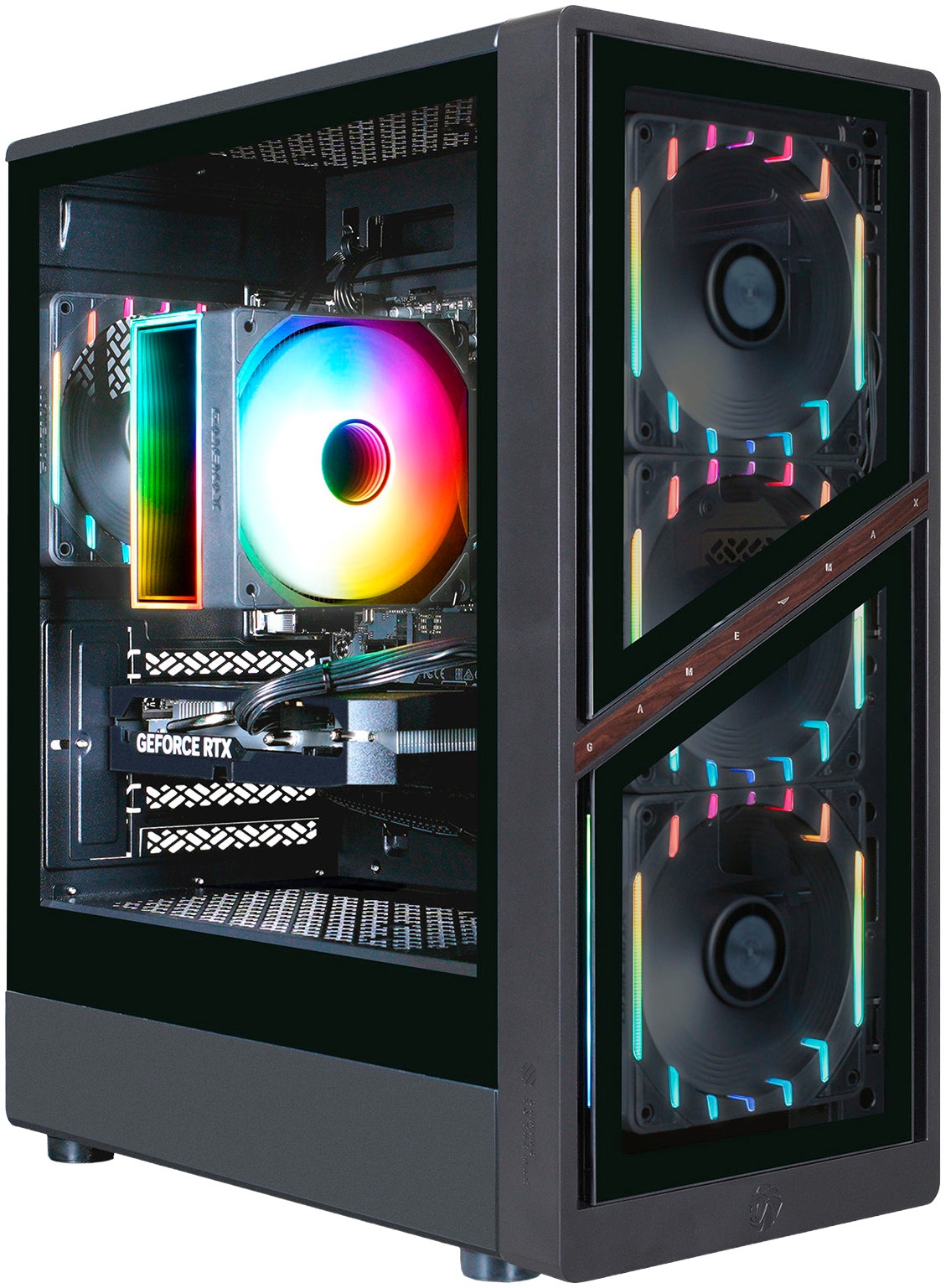GAMEMAX Gaming-PC-Komplettsystem »GigaDeal AERIS GB 2804 AMD Ryzen 7 5700X 32GB 1TB SSD RTX 5060Ti« 32 ″ AMD Ryzen 7 GeForce RTX™ 5060 Ti 32 GB RAM 1.000 GB SSD Windows 11 + Gigabyte GS32QCA LED-Monitor Curved, 80 cm 32"