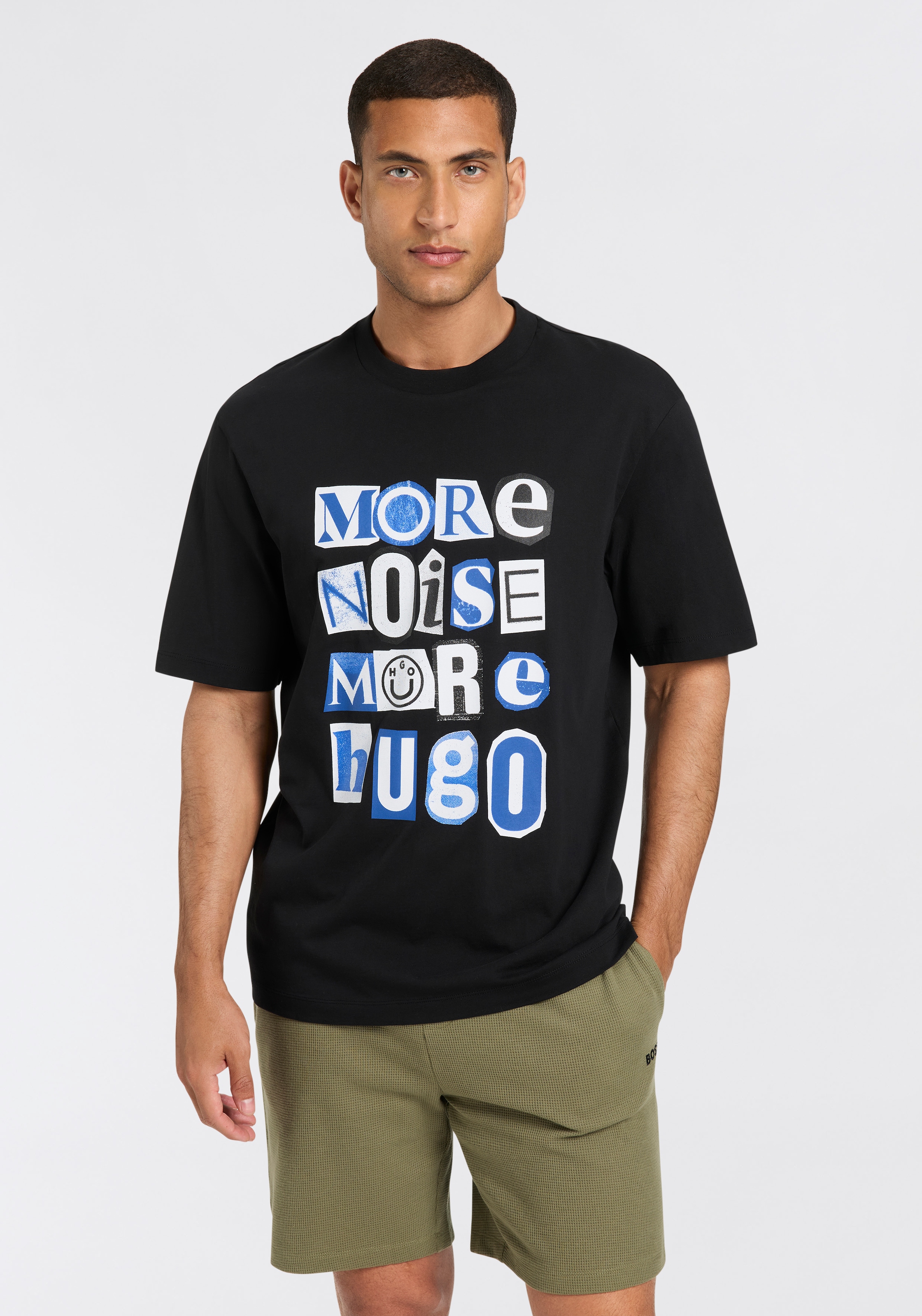 HUGO Blue T-Shirt "Notix", mit großem Druck günstig online kaufen