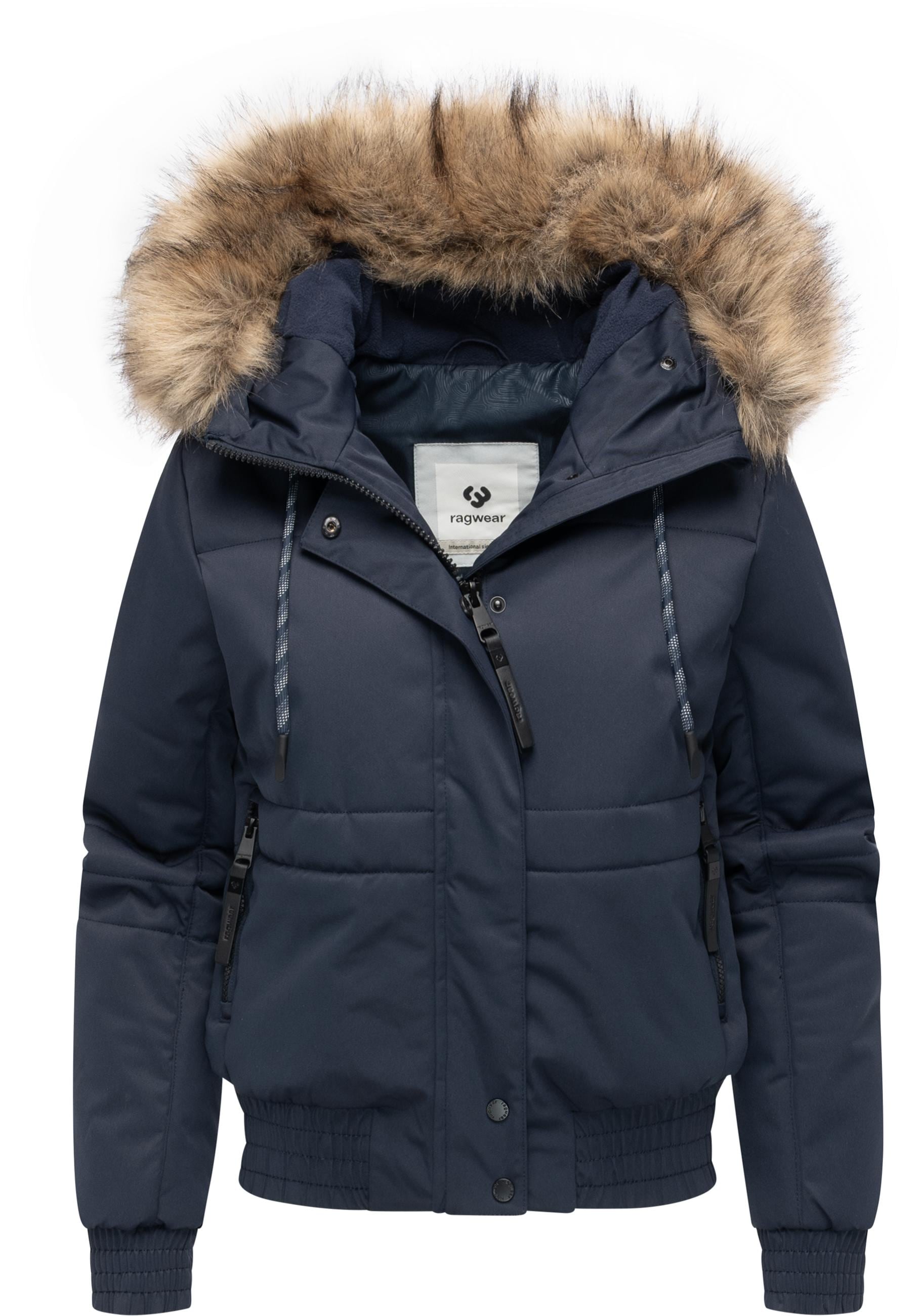 Ragwear Winterjacke »Deluxia YOUMODO« mit Kapuze modische Damen Bomberjacke mit Kunstfell