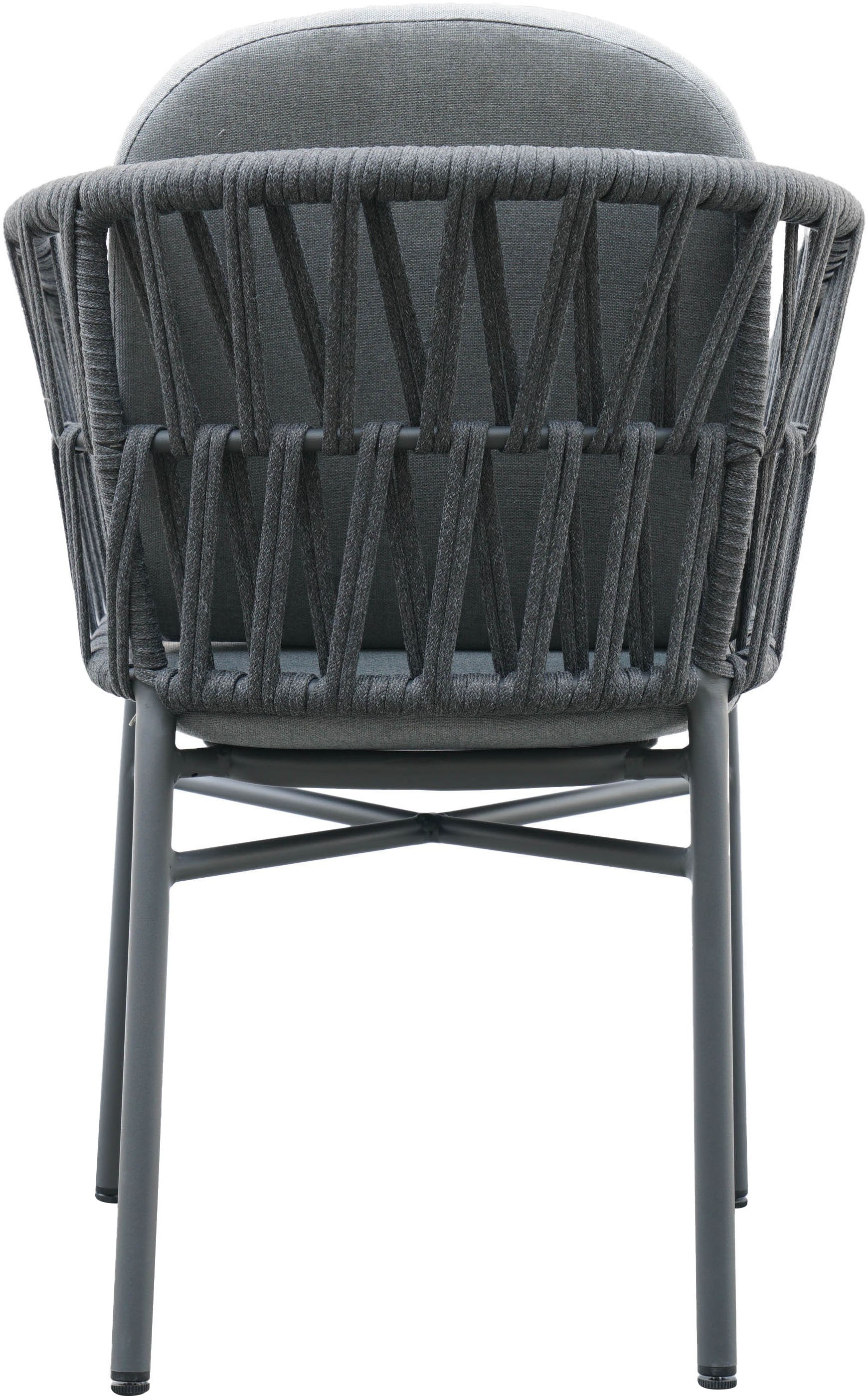 Destiny Gartensessel »COMO« Set, 2 Stk. tlg. stapelbar, anthrazit meliert, Polster grau