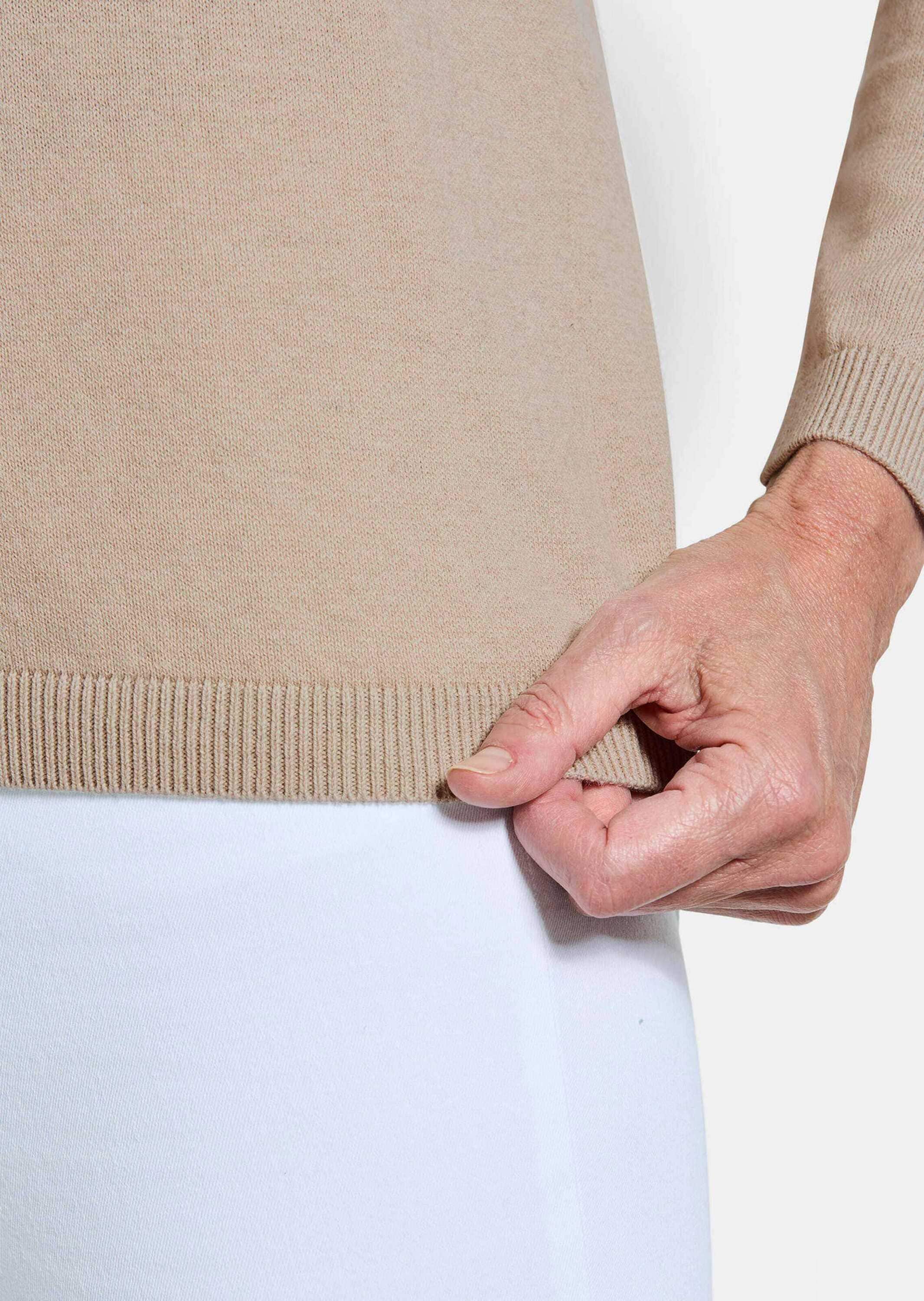 GOLDNER Rundhalspullover »Baumwollpullover mit V-Ausschnitt« mit Kaschmieranteil