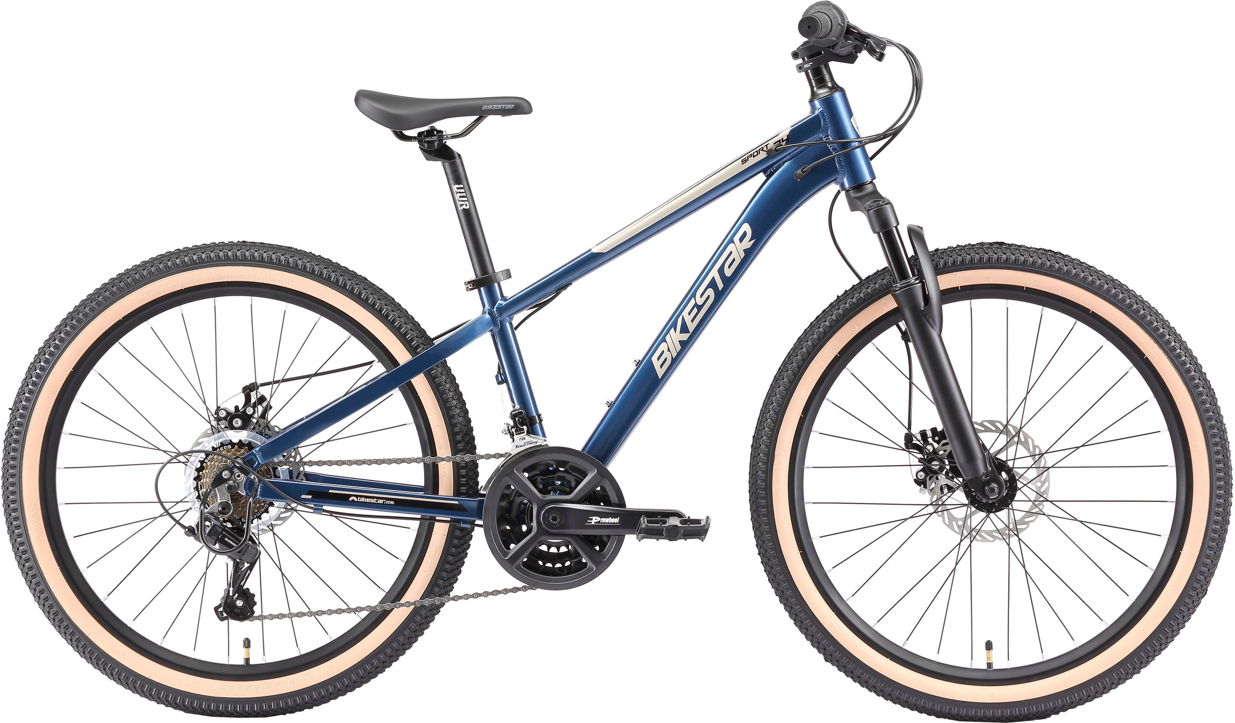 BIKESTAR Jugendfahrrad, 32cm, 24 Zoll (60,96cm), blau, Fahrräder