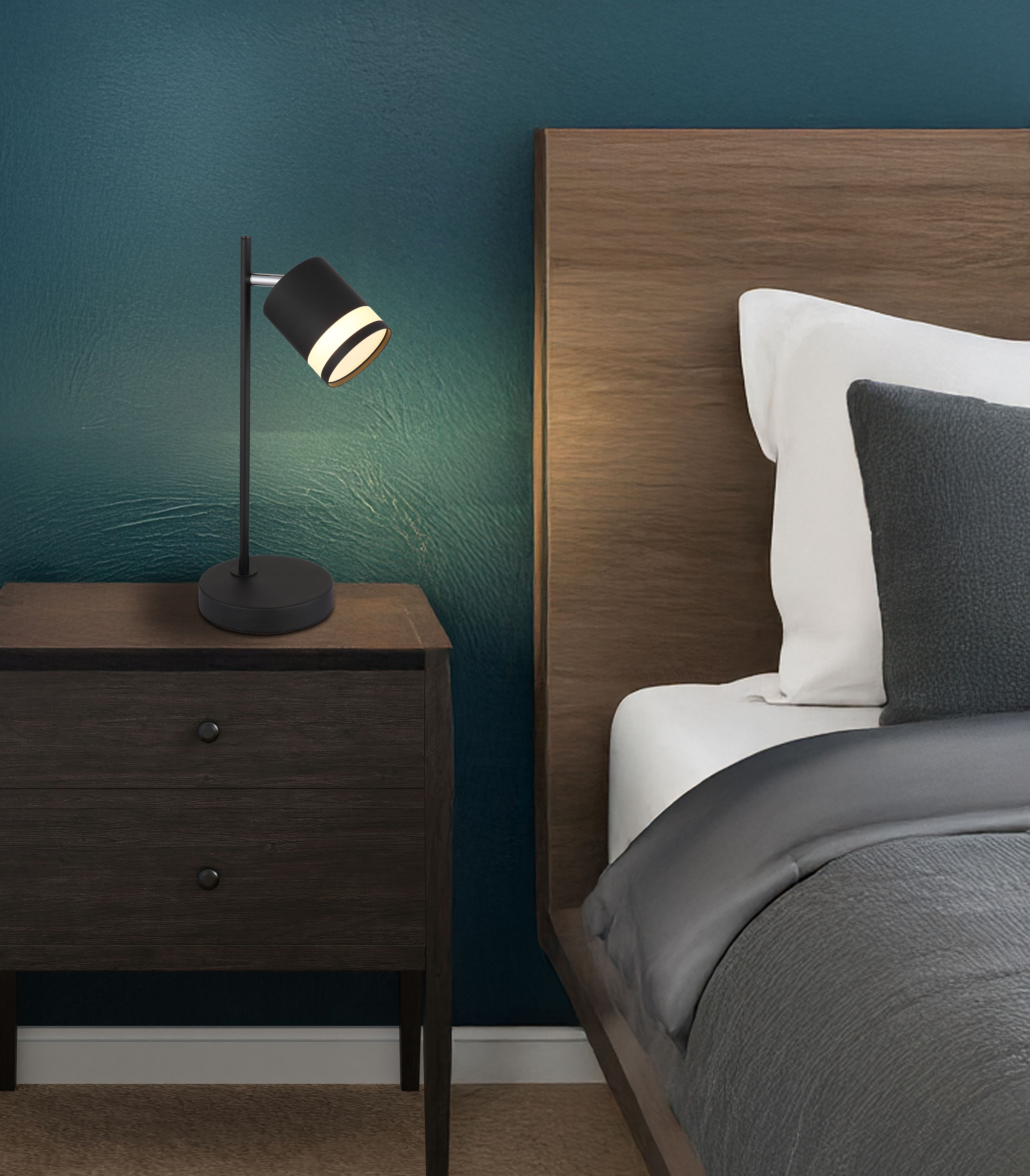 GLOBO LIGHTING Tischleuchte »LUCERO«, Leuchtmittel GX53 | Leuchtmittel wechselbar, Tischlampe/schwarz/3000K/Wohnzimmer/Schlafzimmer