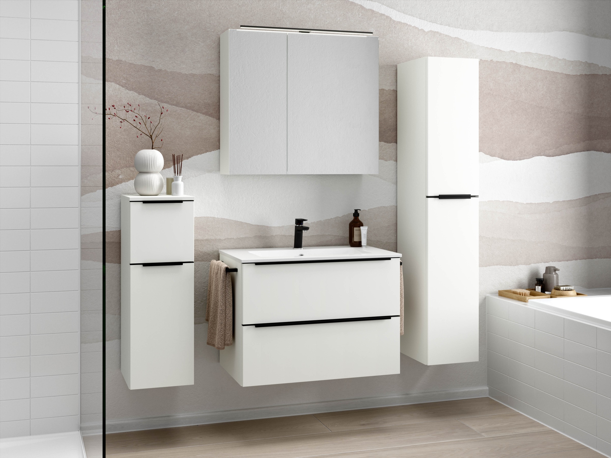 nobilia Badmöbel-Set "Levere" vormontiert, mit Soft-Close, 2 Stk. tlg. günstig online kaufen